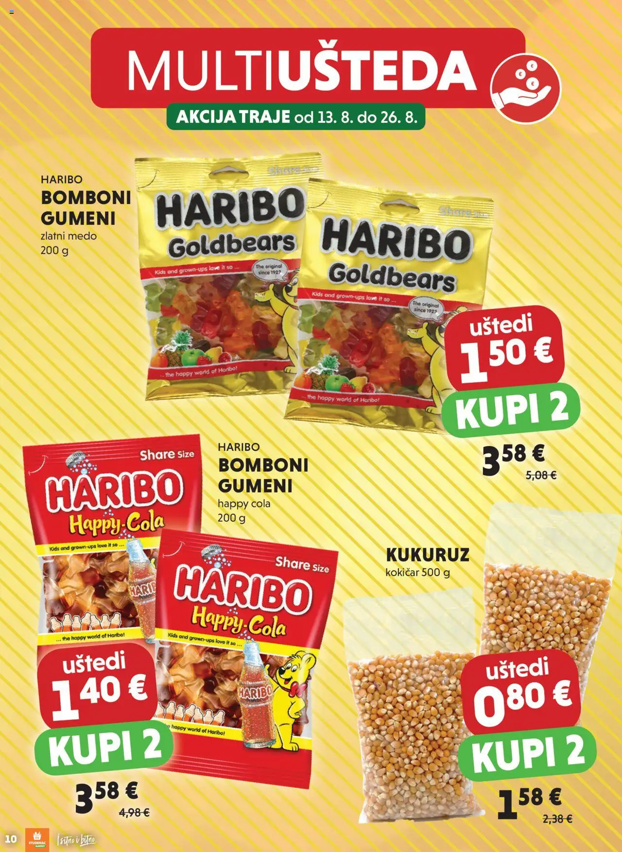 Studenac katalog | vrijedi od 13.08.2025 | Stranica: 10 | Proizvodi: Kukuruz, Bomboni