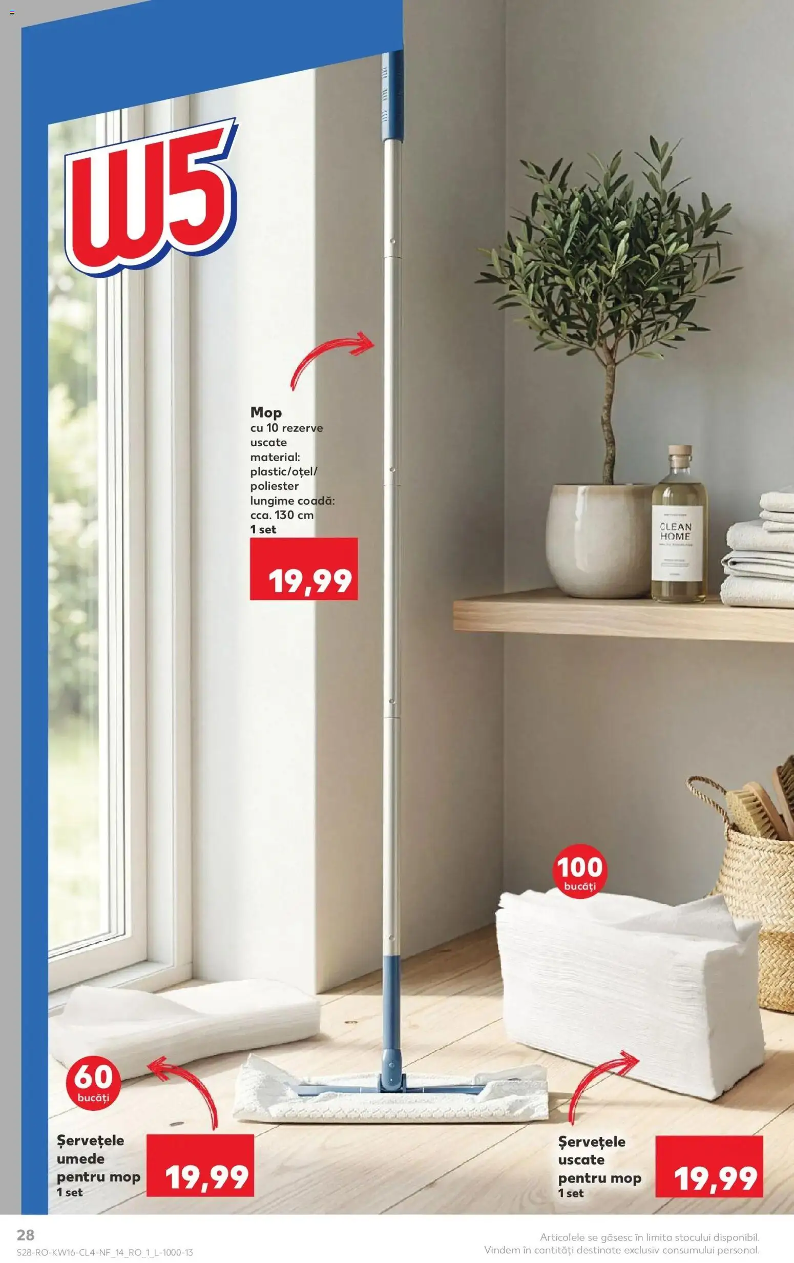 Noul catalog Kaufland – valabil de la 15.04.2026 | Pagină: 28 | Produse: Pomelo, Mop, Șervețele umede