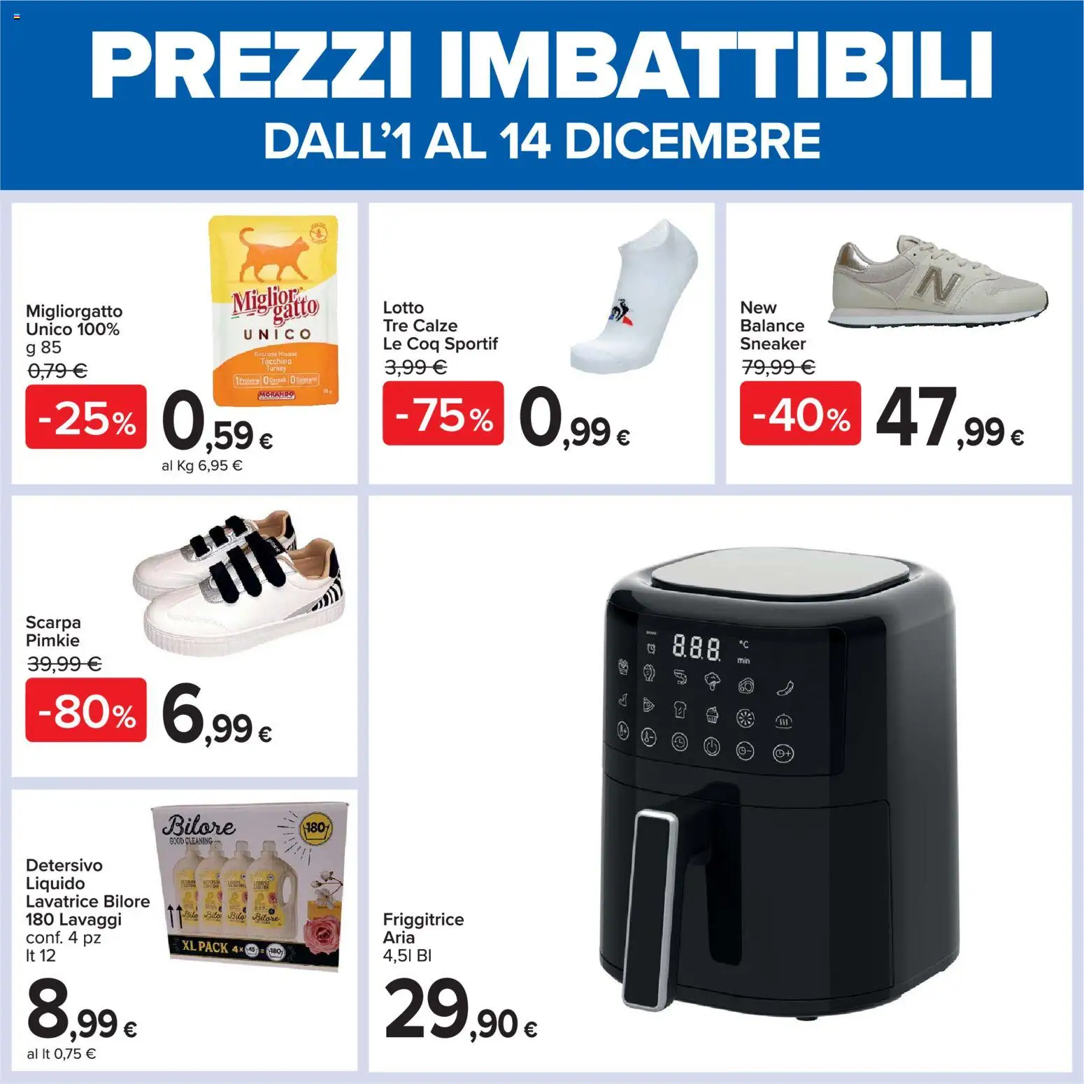 Volantino Carrefour del 01.12.2025 | Pagina: 3 | Prodotti: Cereali, Tacchino, Lavatrice, Friggitrice