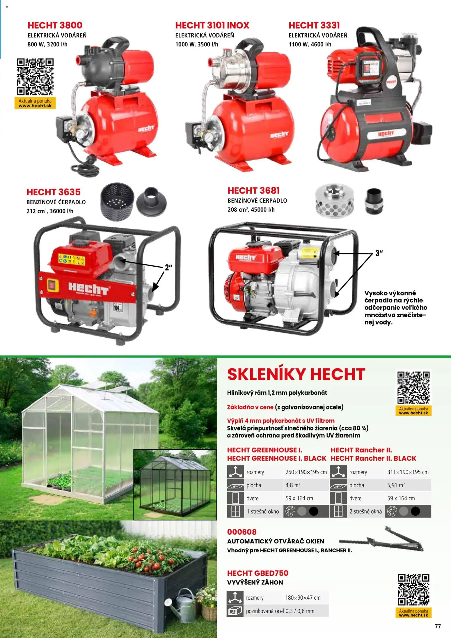 Nové Hecht akcie – leták je platný od 19.02.2026 | Strana: 77 | Produkty: Vyvýšený záhon, Čerpadlo, Rám, Dvere