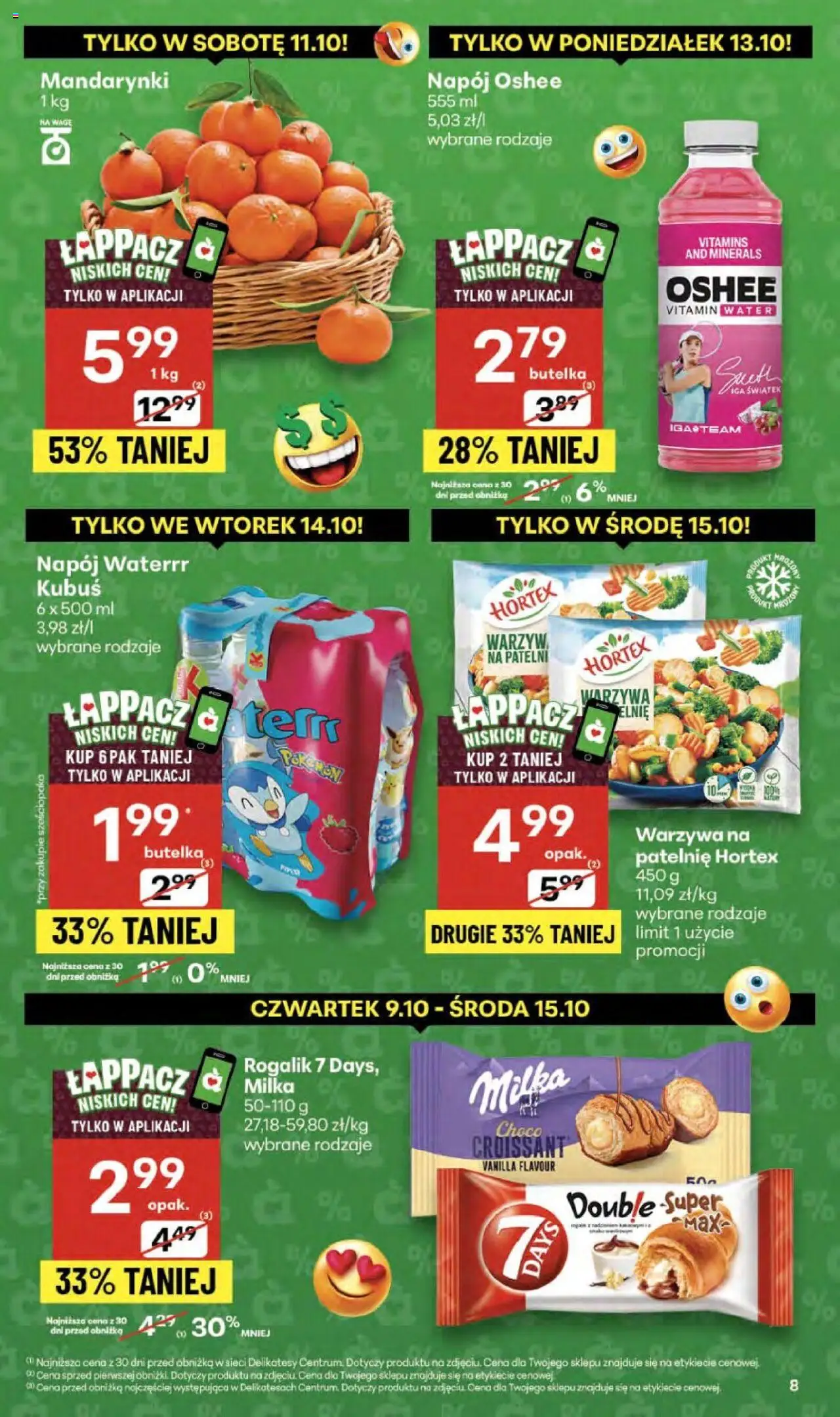 Delikatesy Centrum Gazetka od 09.10.2025 | Strona: 8 | Produkty: Milka, Delikatesy, Patelnie, Mandarynki