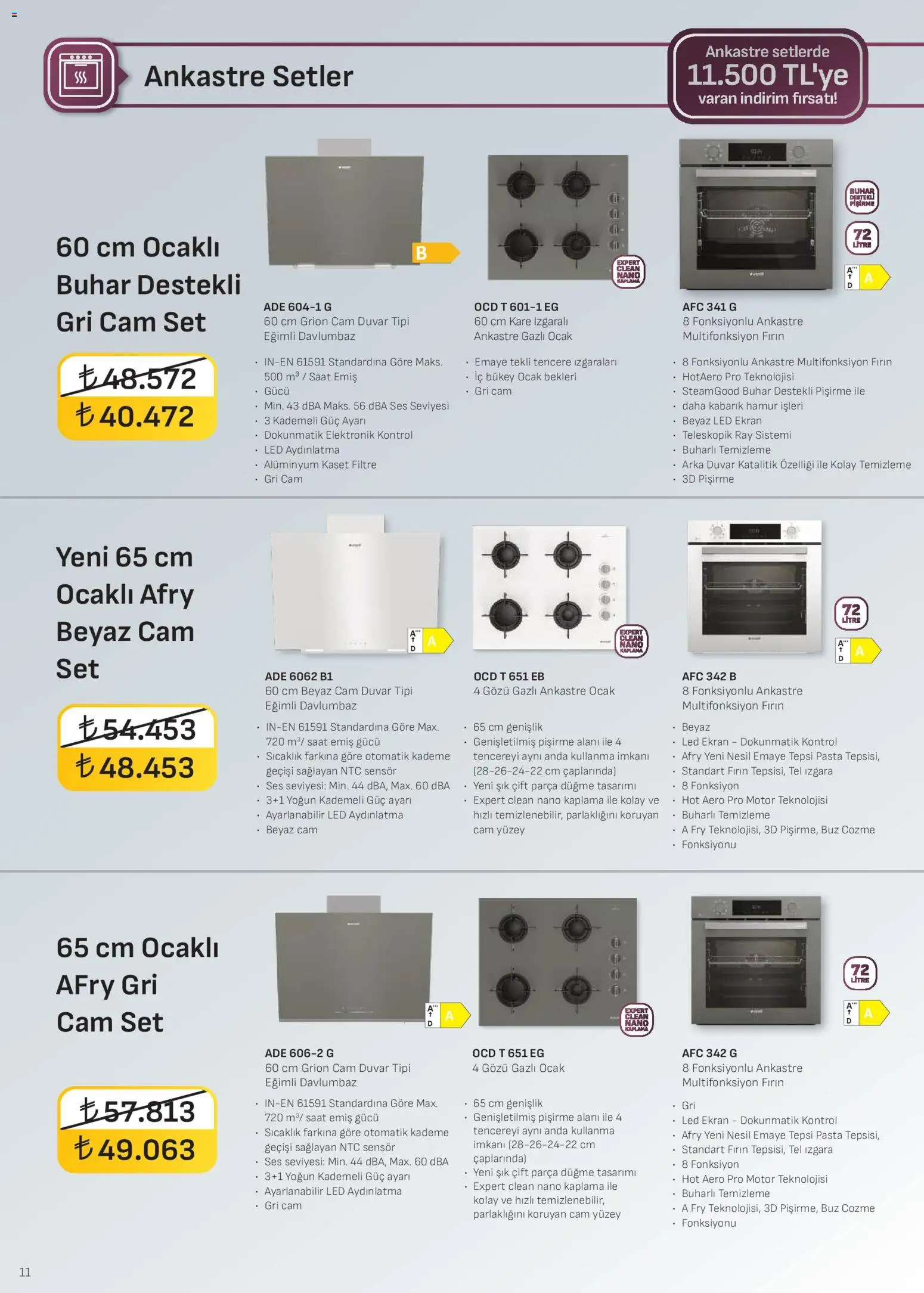 Arçelik - Ankastre Kataloğu - 16.04.2026 tarihinden itibaren geçerlidir | Sayfa: 11 | Ürünler: Saat, Ses, Ocak, Izgara