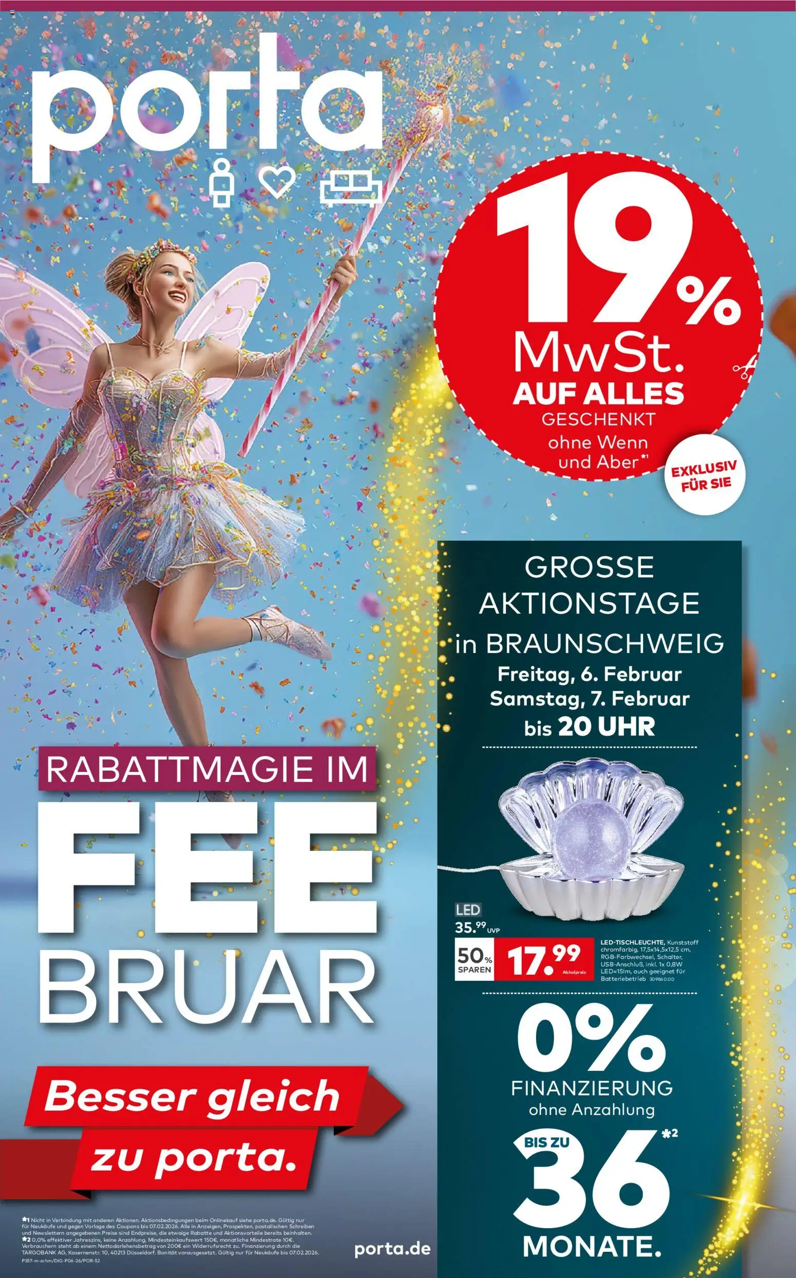 Porta! Rabattmagie im FEEbruar mit 19% MwSt. auf alles – gültig ab 01.02.2026 | Seite: 1 | Produkte: Uhr