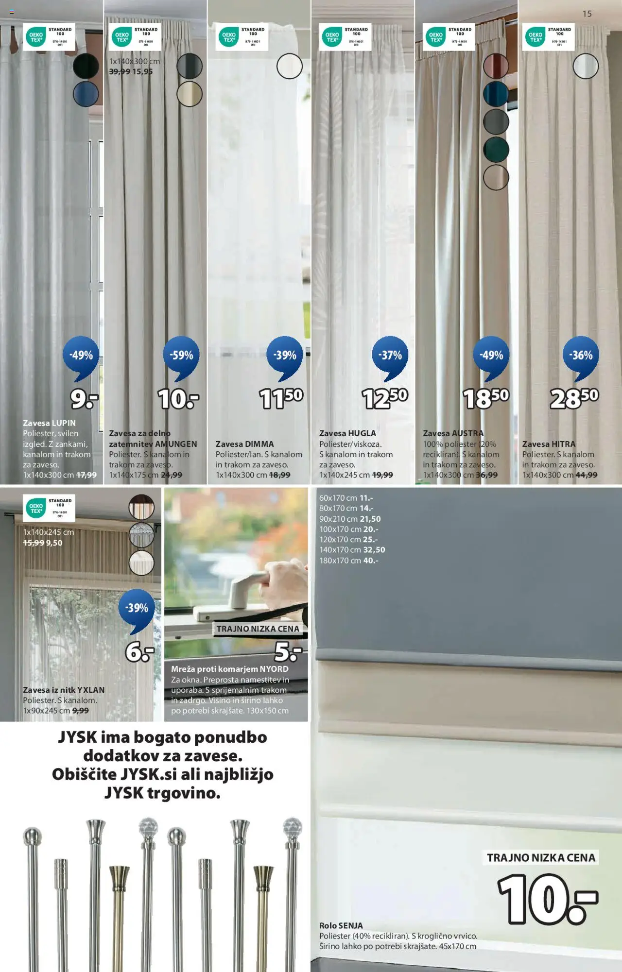 JYSK katalog │ velja od 02.07.2025 | Stran: 15 | Izdelki: Kopalniška zavesa, Kopalniški dodatki, Koš za smeti, Plasc