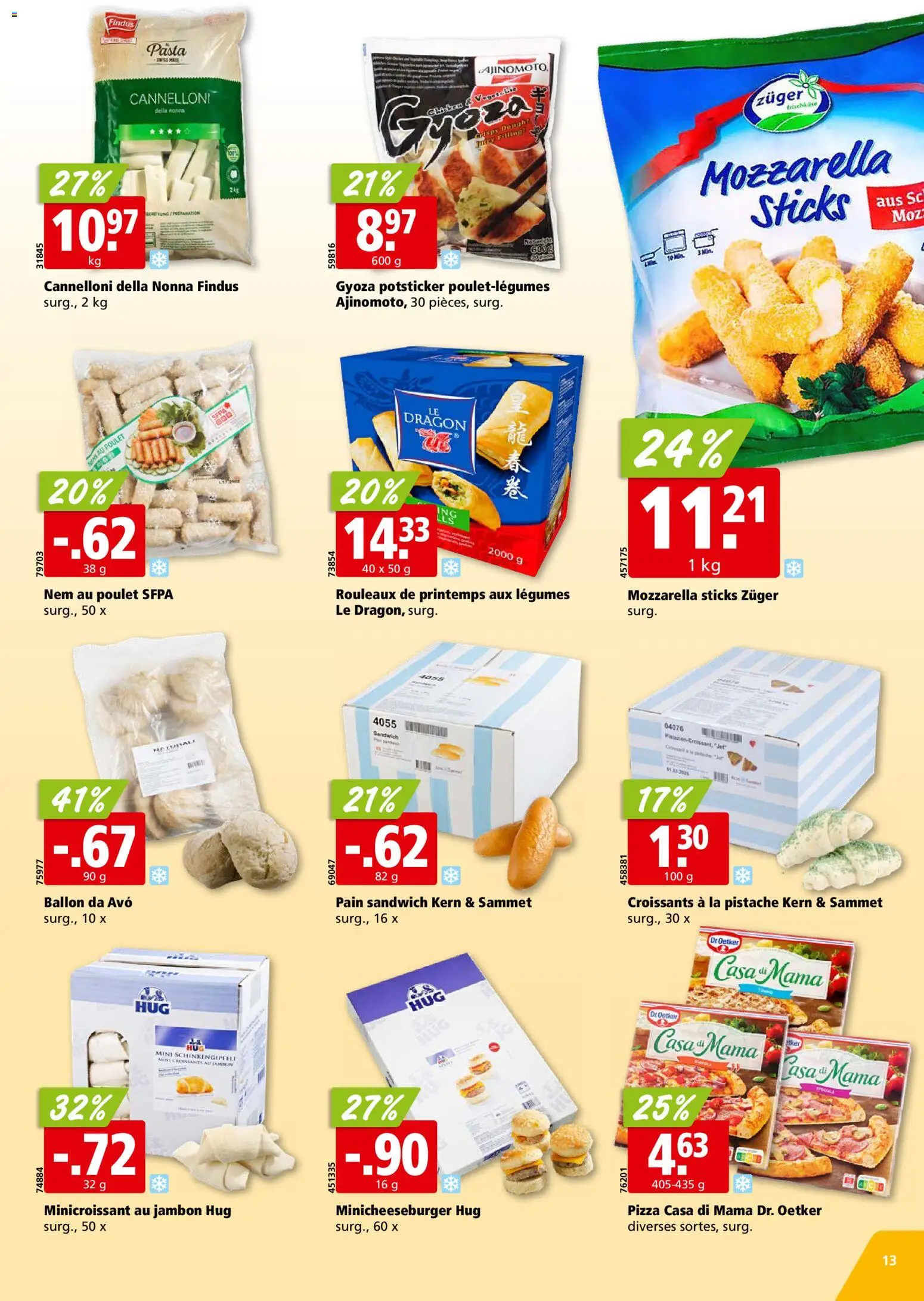 Aligro aktionen Chavannes, Matran, Genève, Sion – gültig ab 23.03.2026 | Seite: 13 | Produkte: Pizza, Pasta