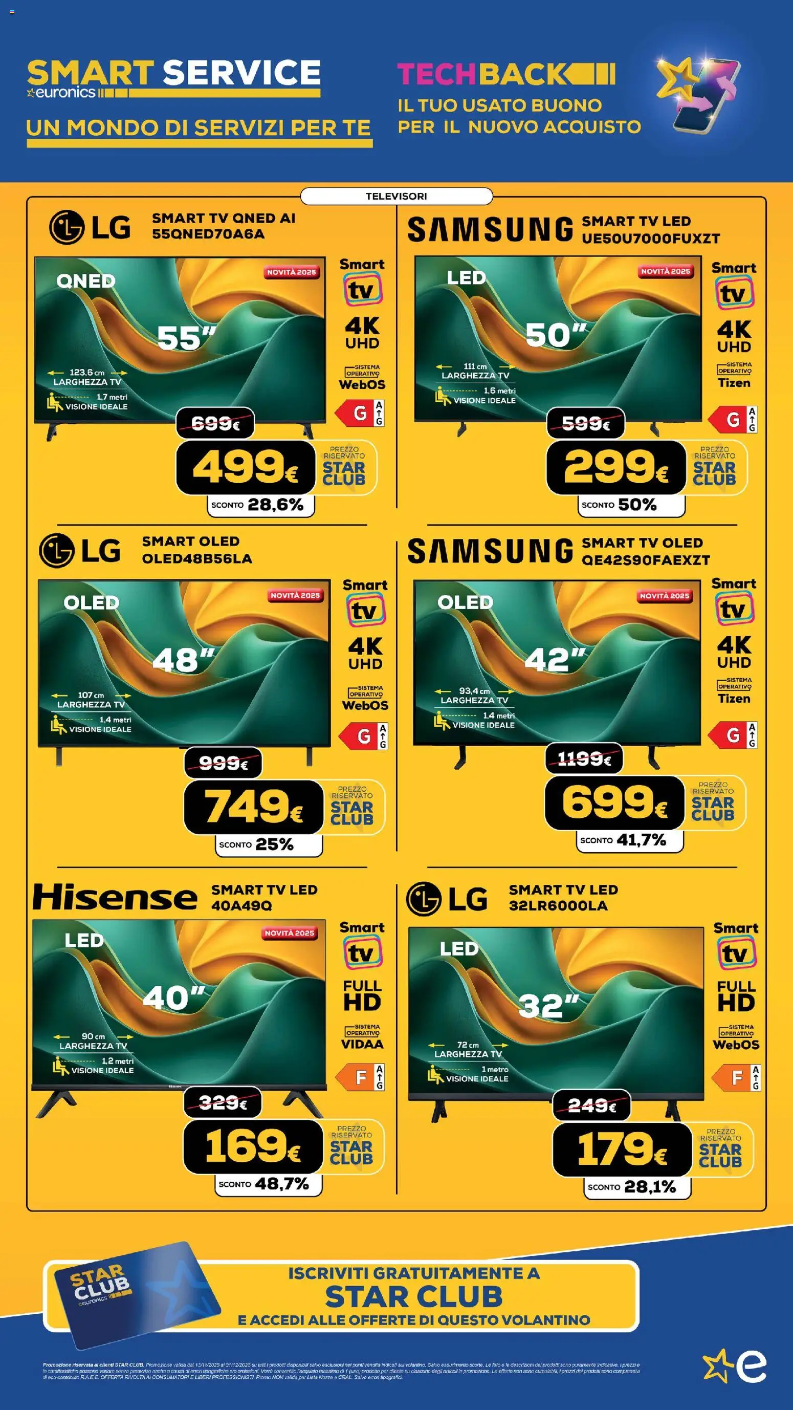 Volantino Euronics del 13.11.2025 | Pagina: 587 | Prodotti: Tè, smart TV, TV, Samsung
