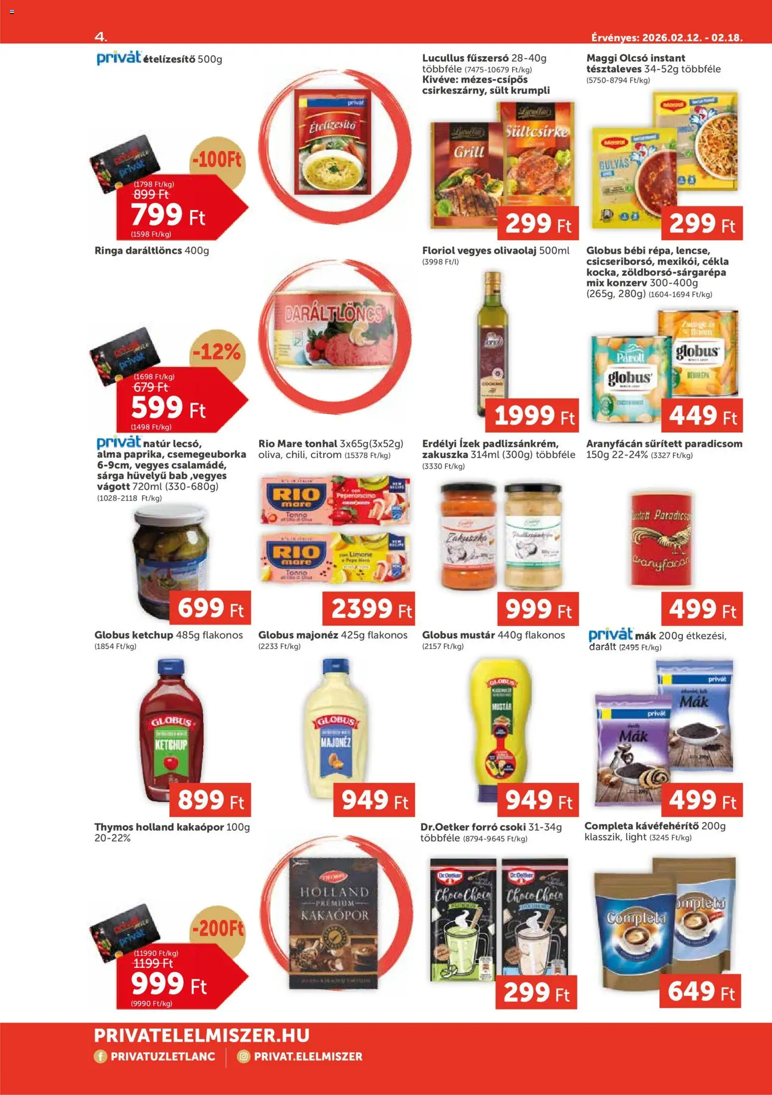 PRIVÁT akciós ujság - amely érvényes a következő dátumtól: 12.02.2026 | Oldal: 4