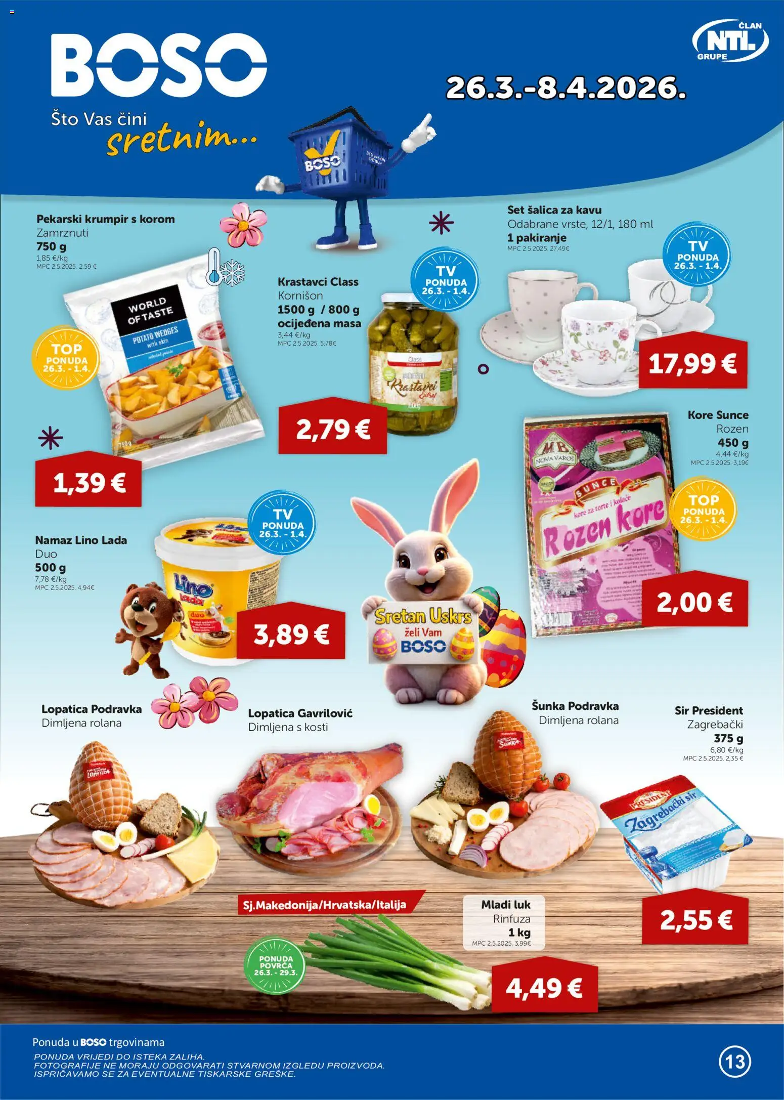 Boso katalog | vrijedi od 26.03.2026 | Stranica: 1 | Proizvodi: Šunka, Krastavci, Lopatica, Namaz