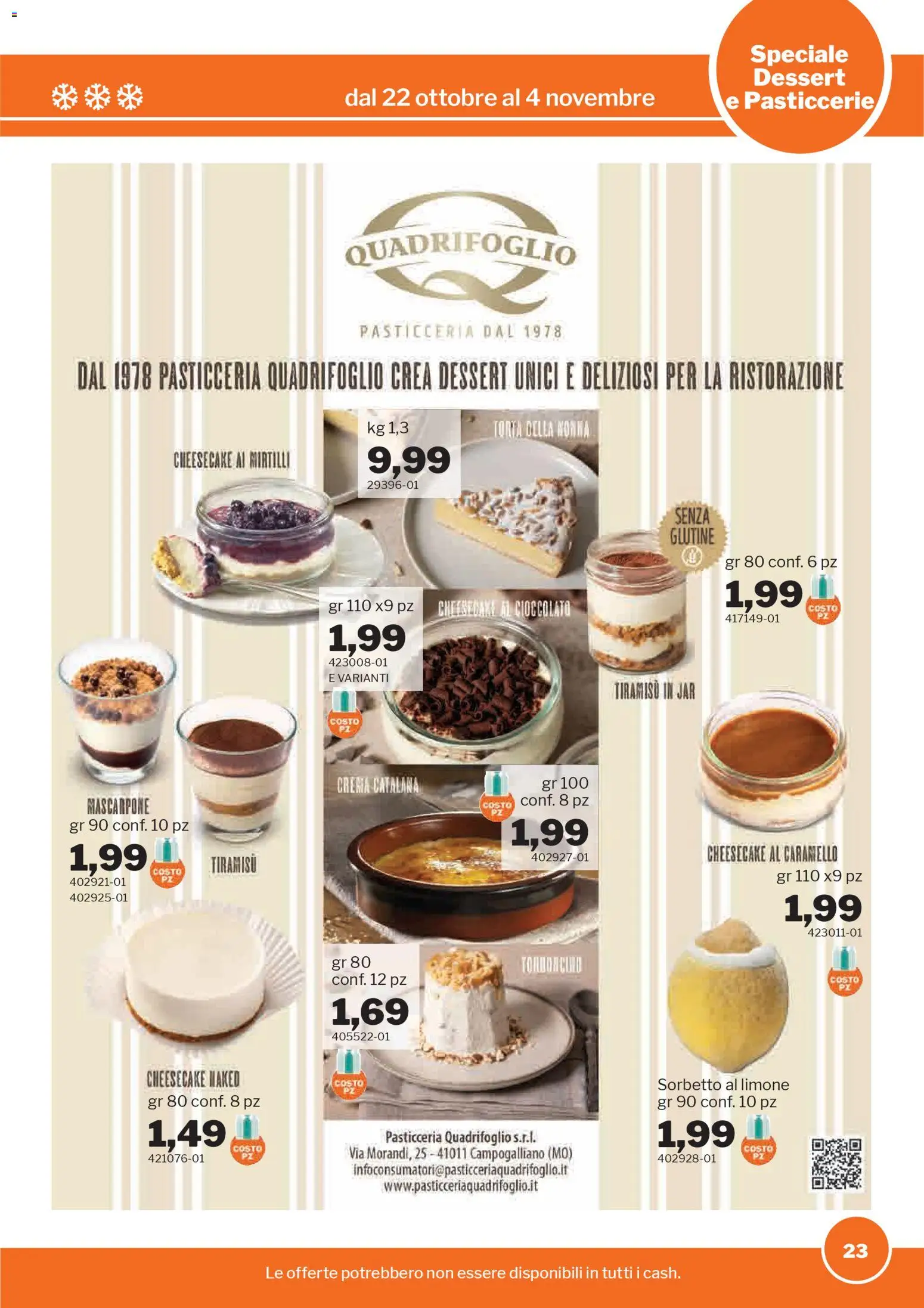 Volantino Sogegross del 22.10.2025 | Pagina: 23 | Prodotti: Crema, Cioccolato, Limone, Mirtilli