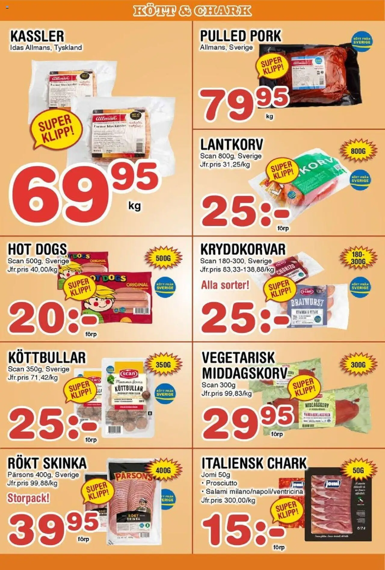 Nya Pulsen reklamblad aktuell från 06.10.2025 | Sida: 5 | Produkter: Köttbullar, Kassler, Skinka, Chorizo