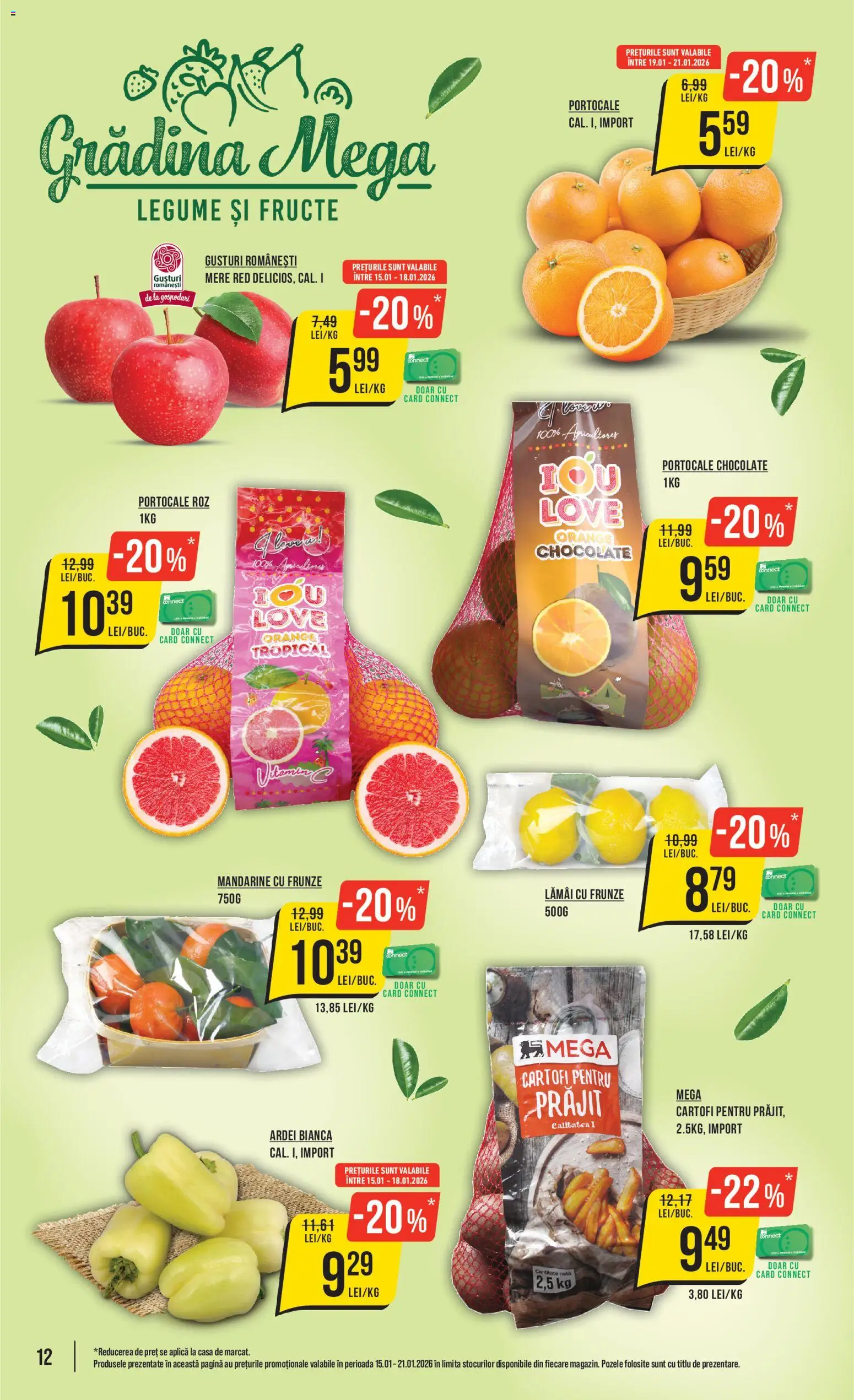 Noul catalog Mega Image – valabil de la 15.01.2026 | Pagină: 12 | Produse: Mere, Portocale, Mandarine, Cartofi
