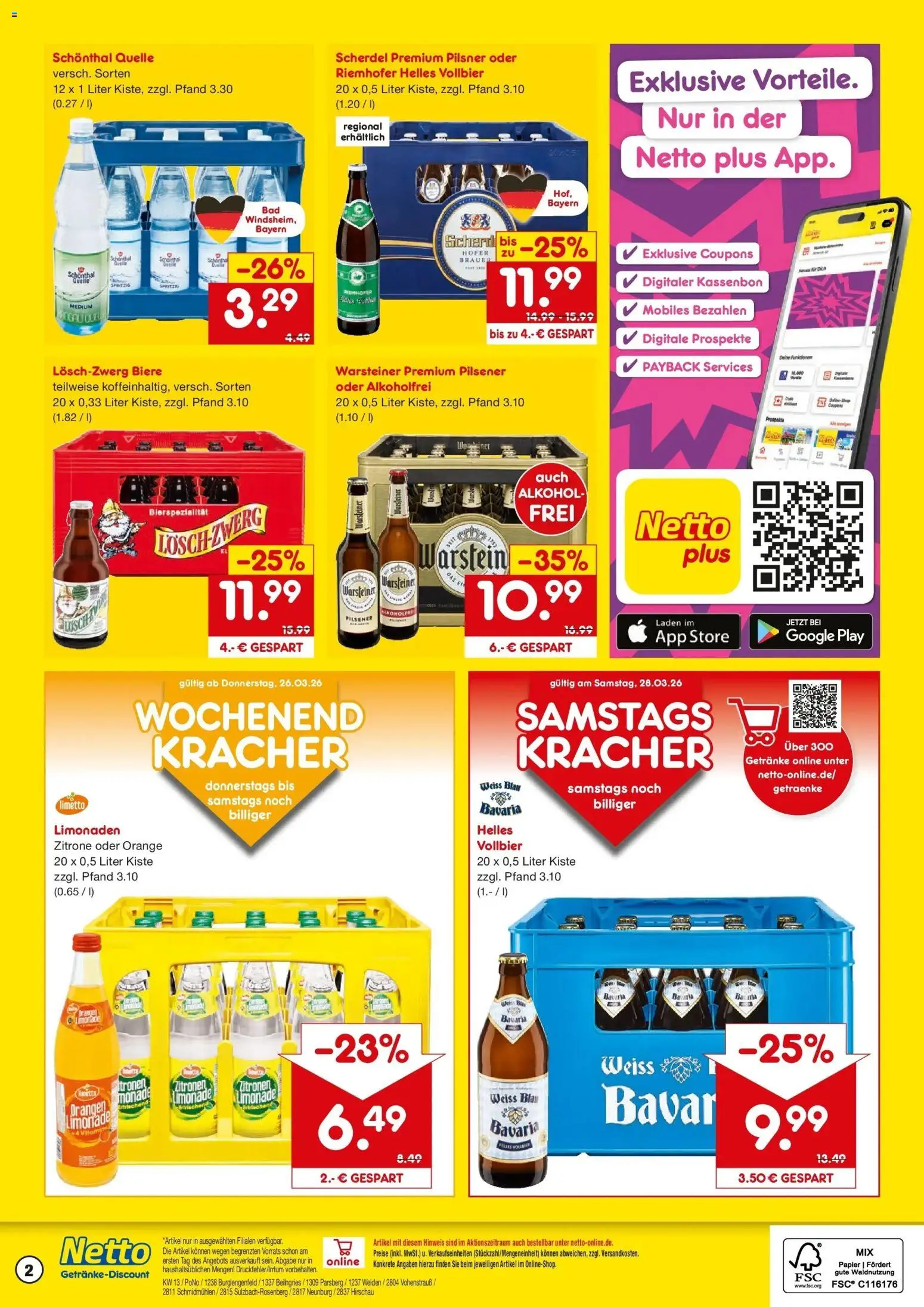Netto Marken-Discount Prospekt Burglengenfeld	 – gültig ab 23.03.2026 | Seite: 2 | Produkte: Limonade, Warsteiner, Zitrone, Zitronen