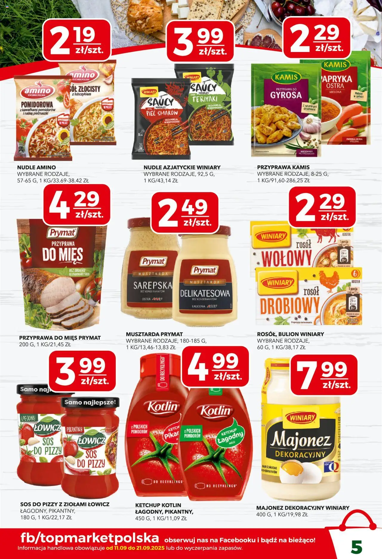 Top Market Gazetka od 11.09.2025 | Strona: 5 | Produkty: Ketchup, Sos do pizzy, Papryka, Sos