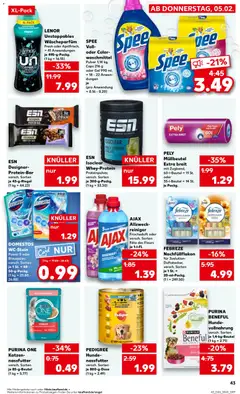 Kaufland prospekt Jena	 ab 05.02.2026 gültig | Seite: 43 | Produkte: Purina one, Lenor, Spee, Pedigree