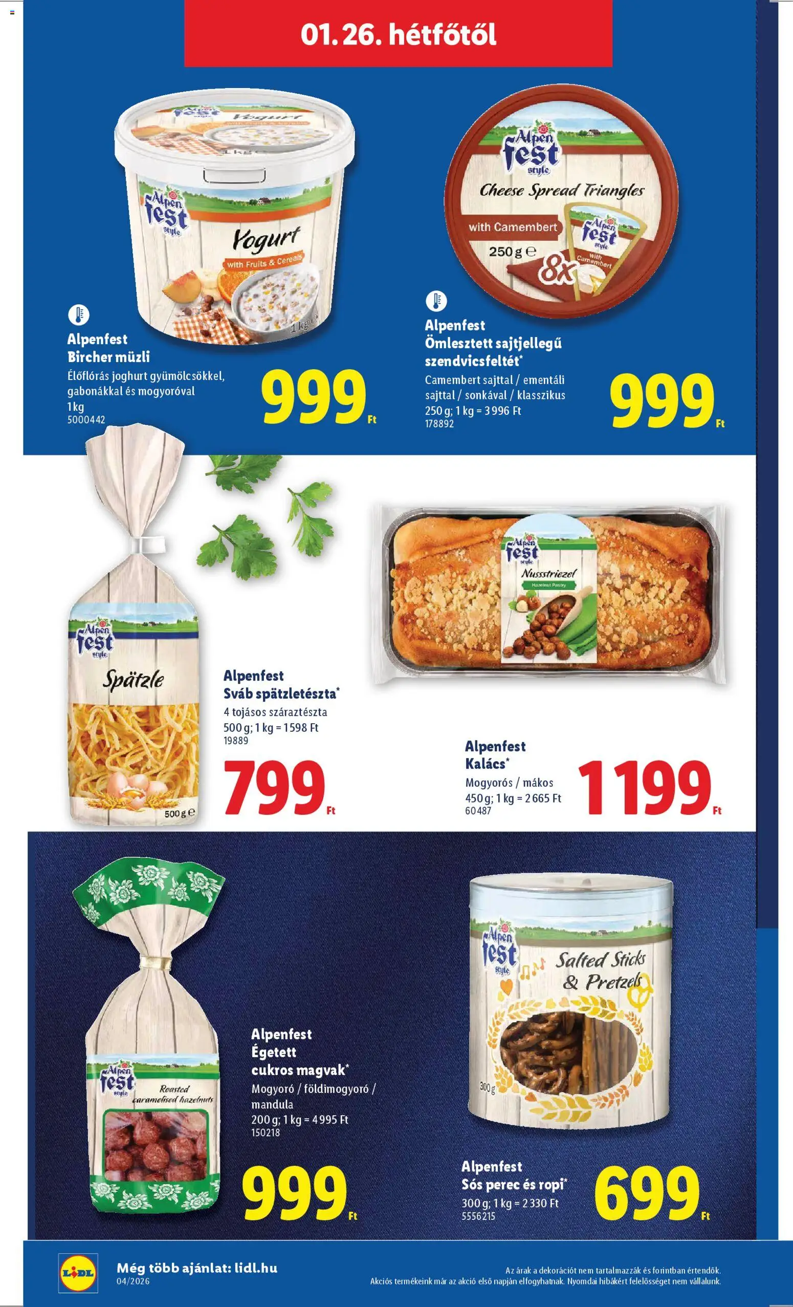 Lidl akciós ujság - amely érvényes a következő dátumtól: 22.01.2026 | Oldal: 56 | Termékek: Müzli, Mandula, Joghurt, Ropi