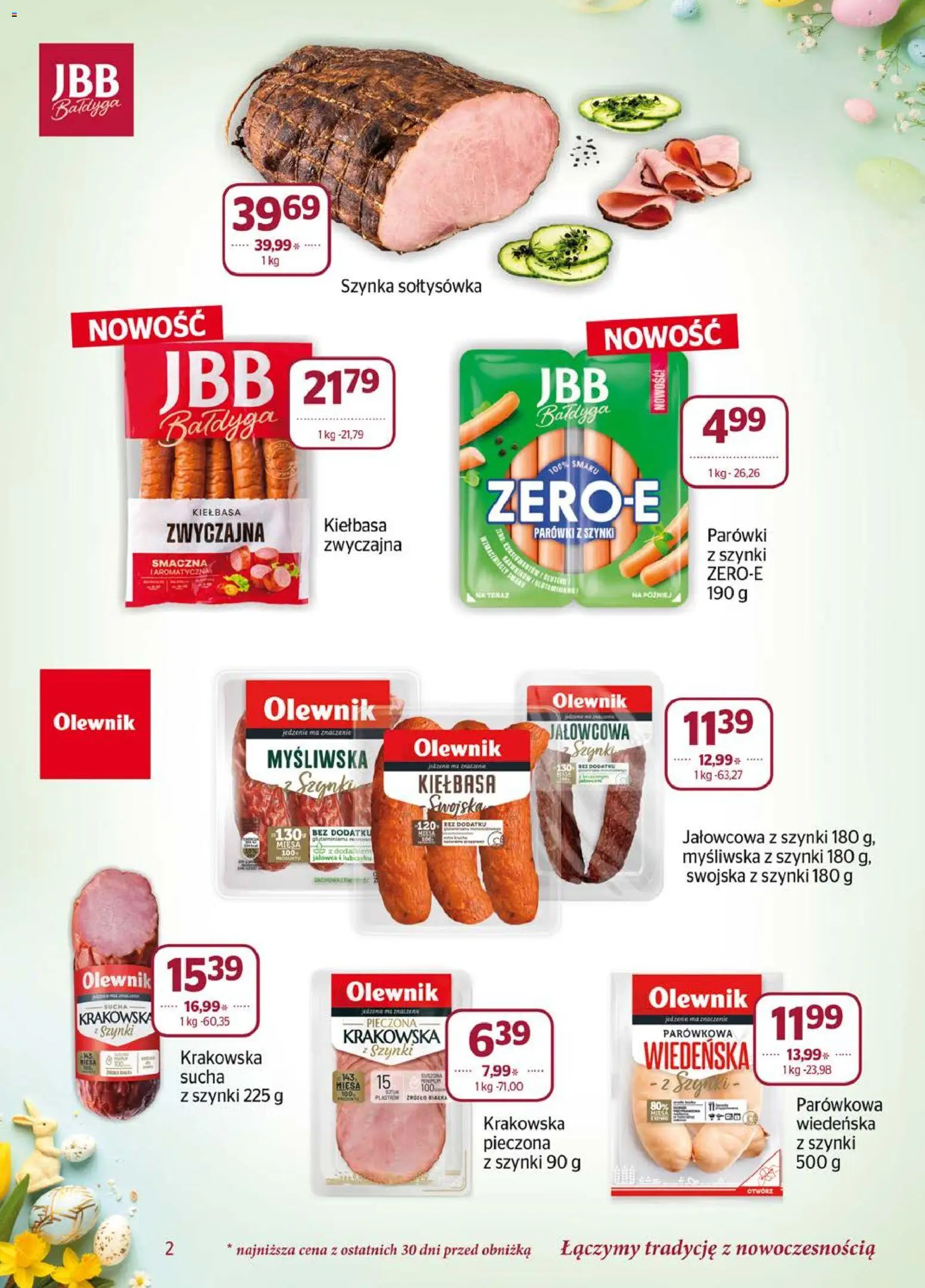 Społem gazetka od 01.03.2026 | Strona: 2 | Produkty: Kiełbasa, Parówki z szynki, Parówki, Szynka