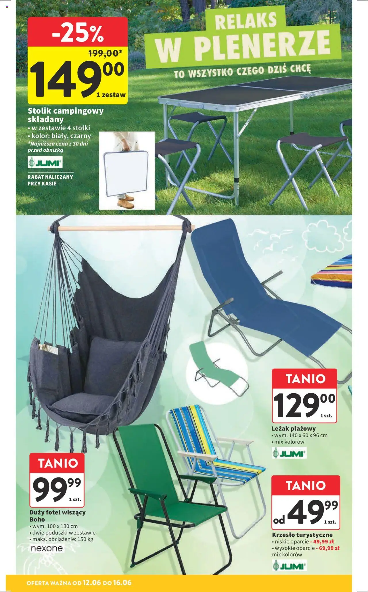 Intermarche Gazetka od 12.06.2025 | Strona: 46 | Produkty: Fotel, Leżak, Krzesło