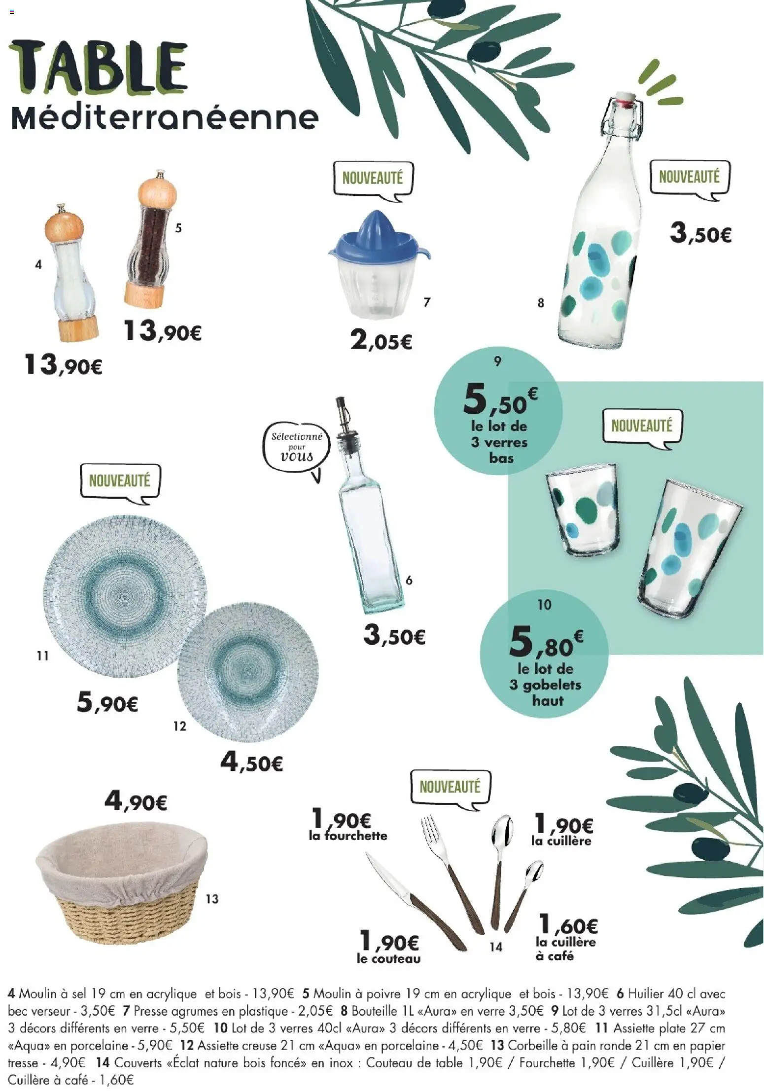 {H1} | Page: 33 | Produits: Sel, Poivre, Pain, Café