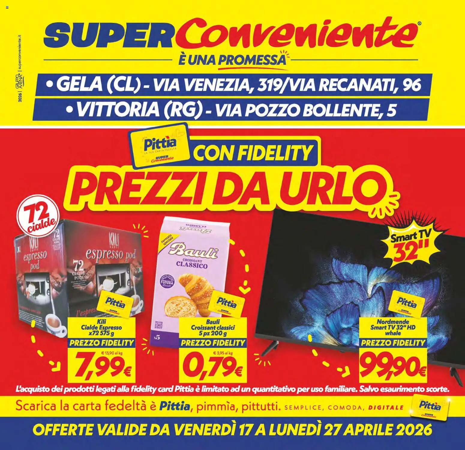 Volantino SuperConveniente del 17.04.2026 | Pagina: 1 | Prodotti: smart TV, TV, Croissant