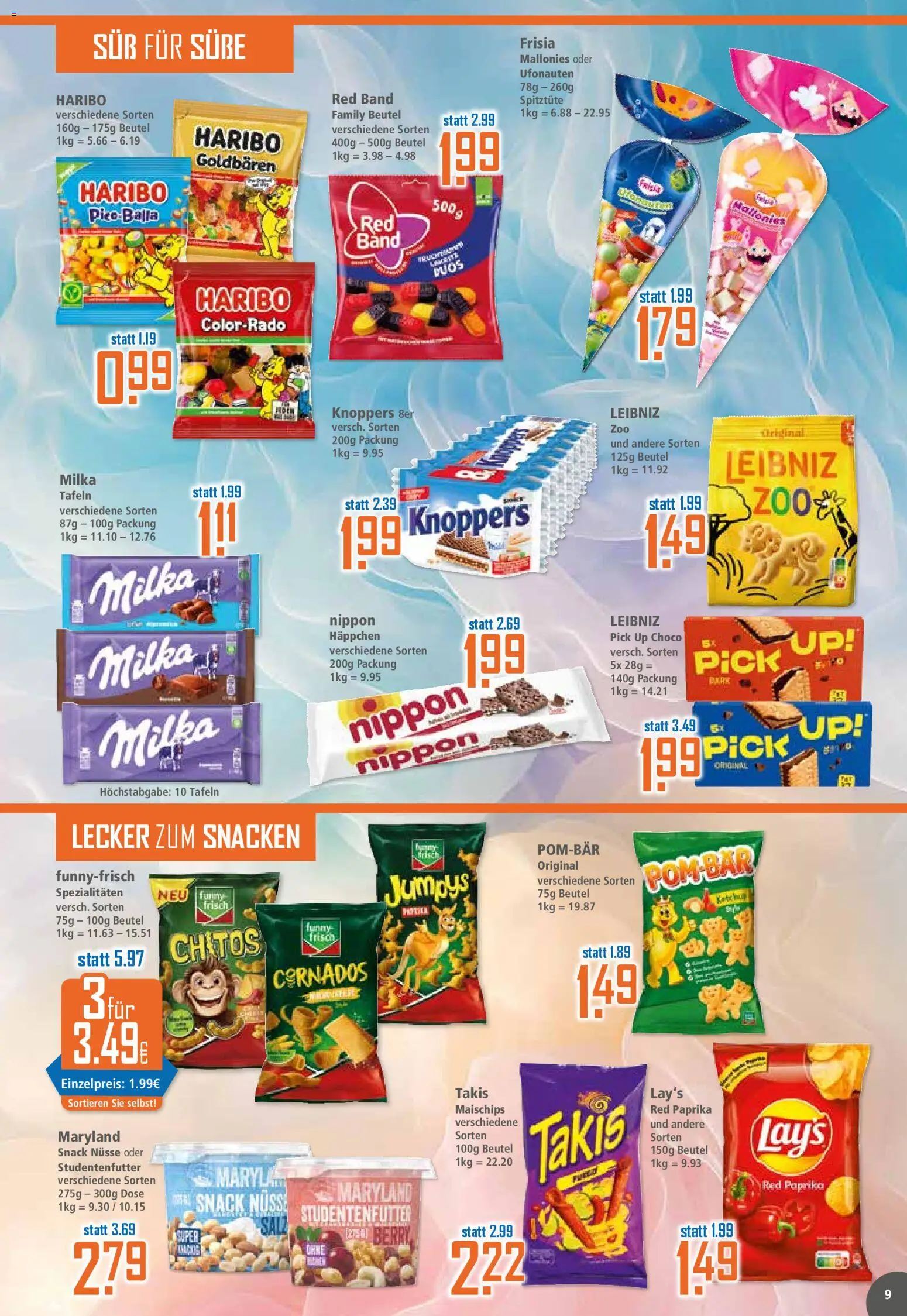 Klaas & Kock Prospekt 	 – gültig ab 09.03.2026 | Seite: 9 | Produkte: Haribo, Knoppers, Ketchup, Nüsse