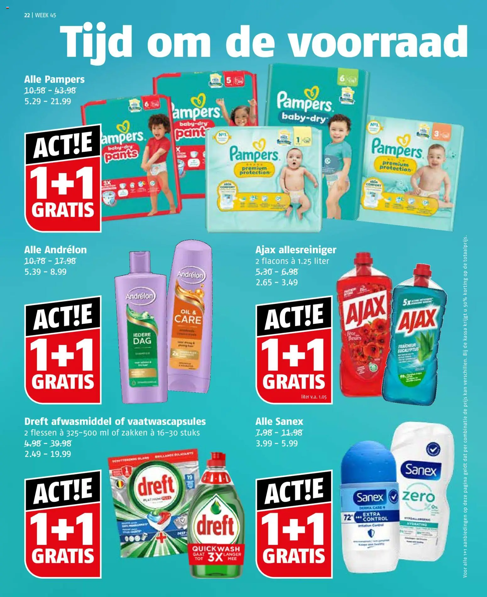 {H1} | Pagina: 22 | Producten: Kan, Allesreiniger, Afwasmiddel, Pampers