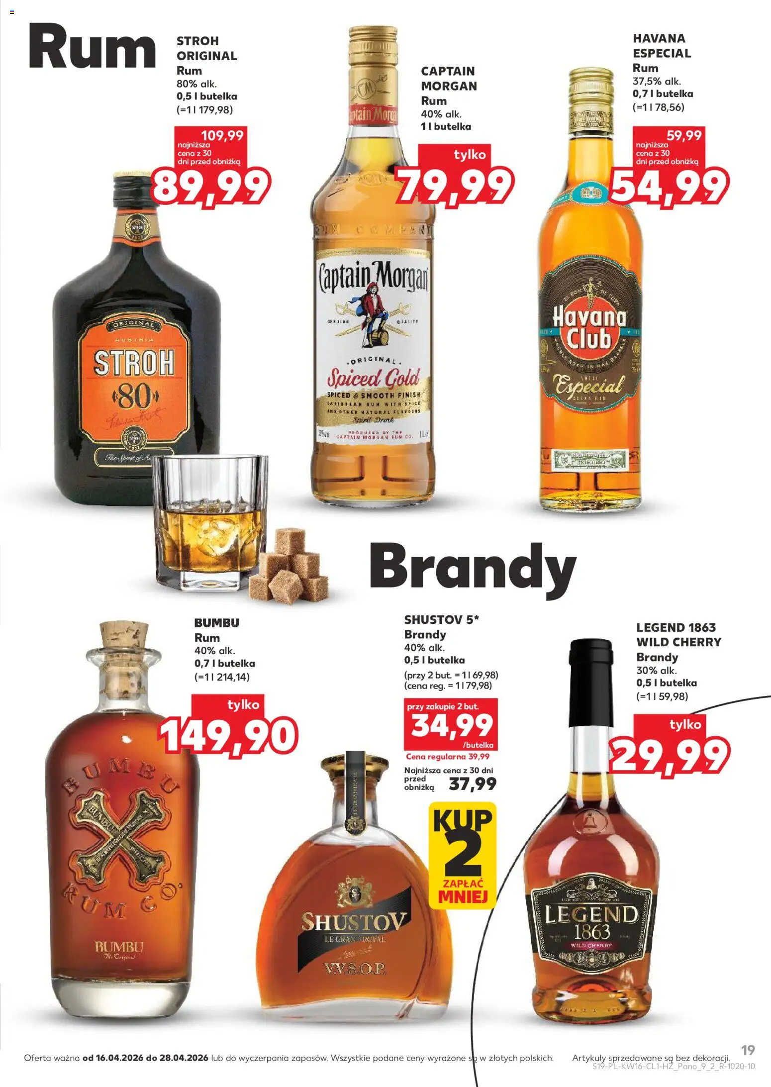 Kaufland Polsko leták - Barek od 16.04.2026 | Strana: 19 | Produkty: Finish, Rum, Morgan, Brandy