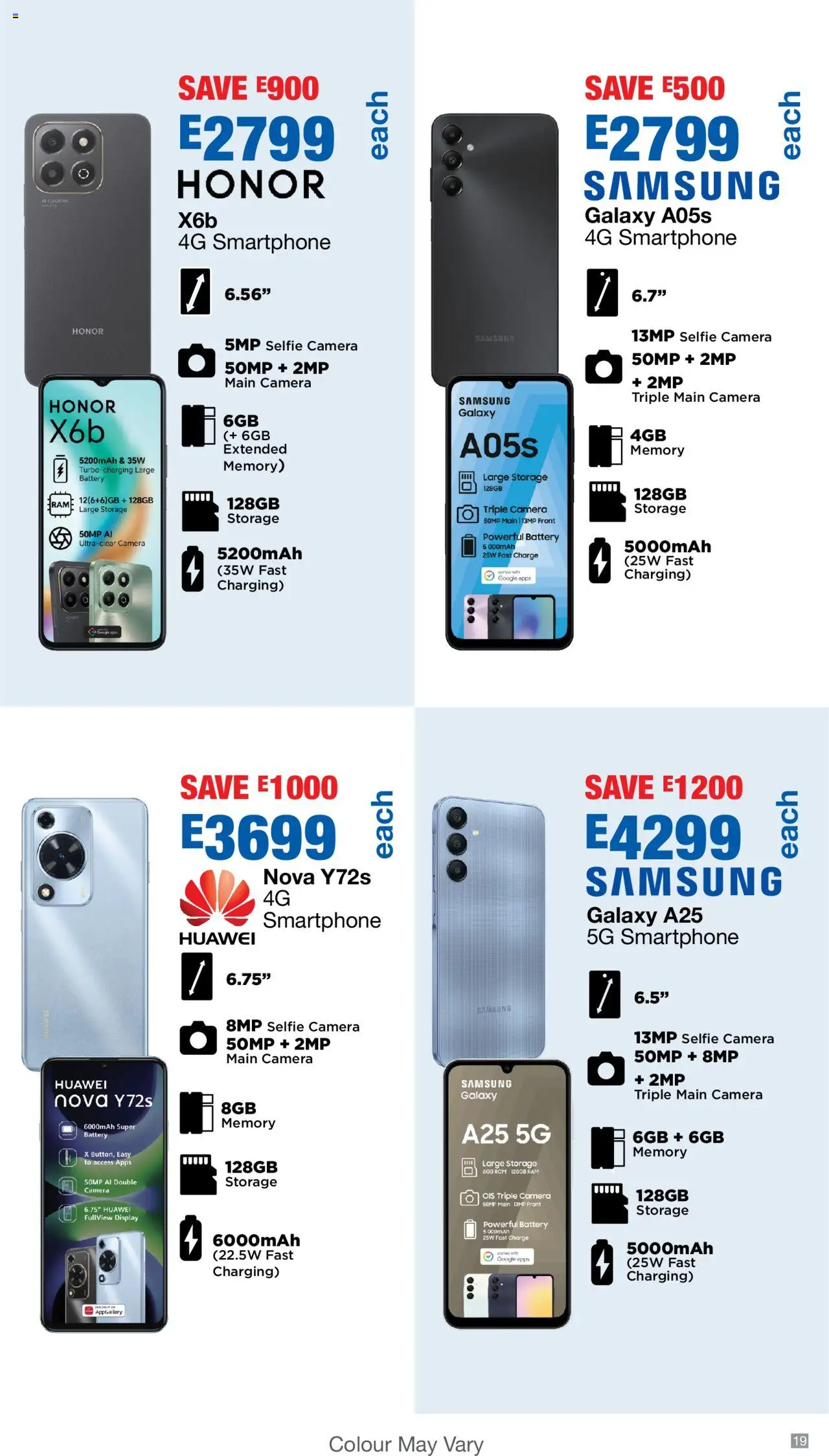New OK Furniture catalogue – valid from 06.10.2025 | Page: 19 | Products: Smartphone, Camera, Battery