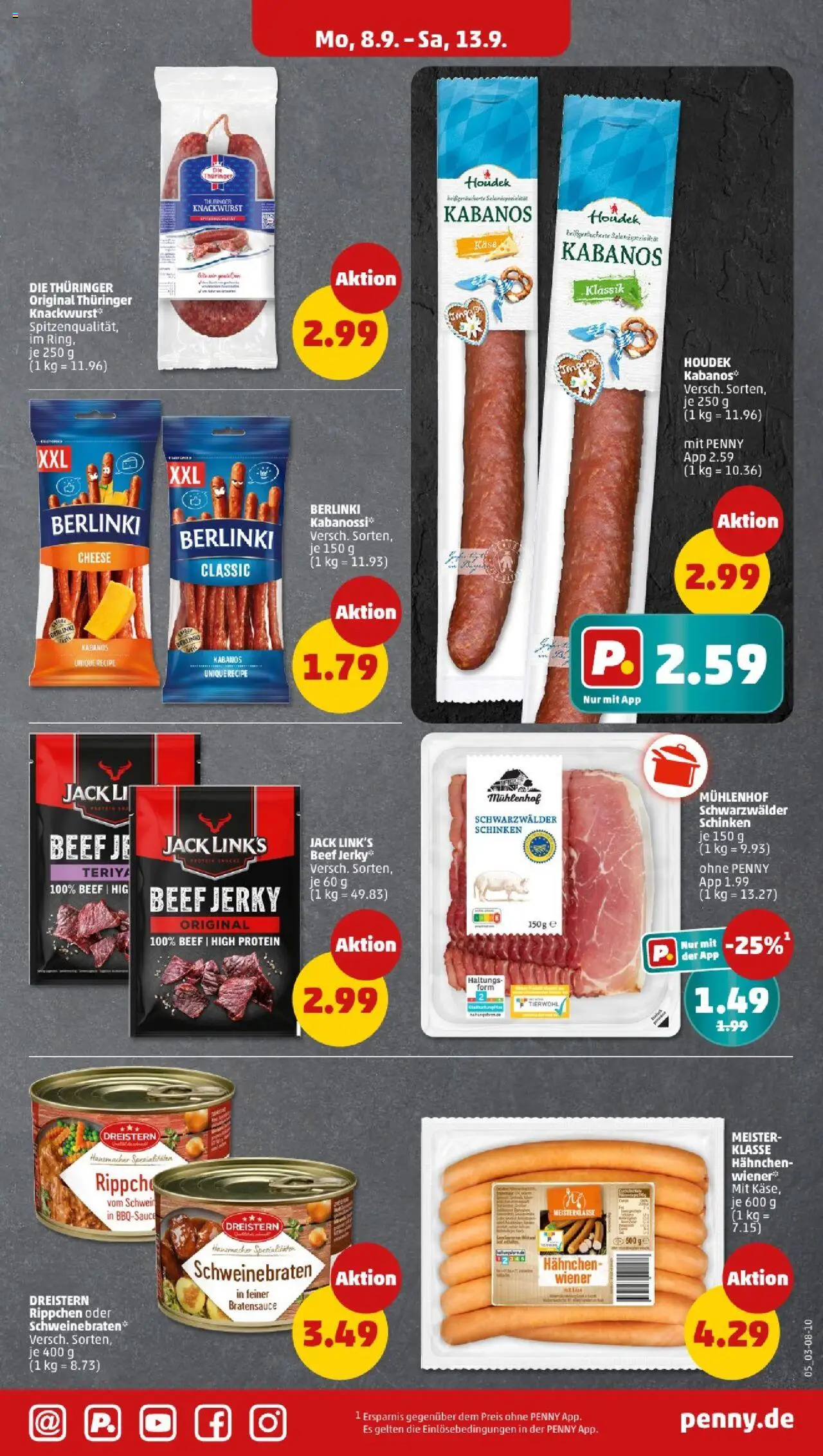 Penny Hamburg – gültig ab 08.09.2025 | Seite: 5 | Produkte: Hahnchen, Käse, Schinken