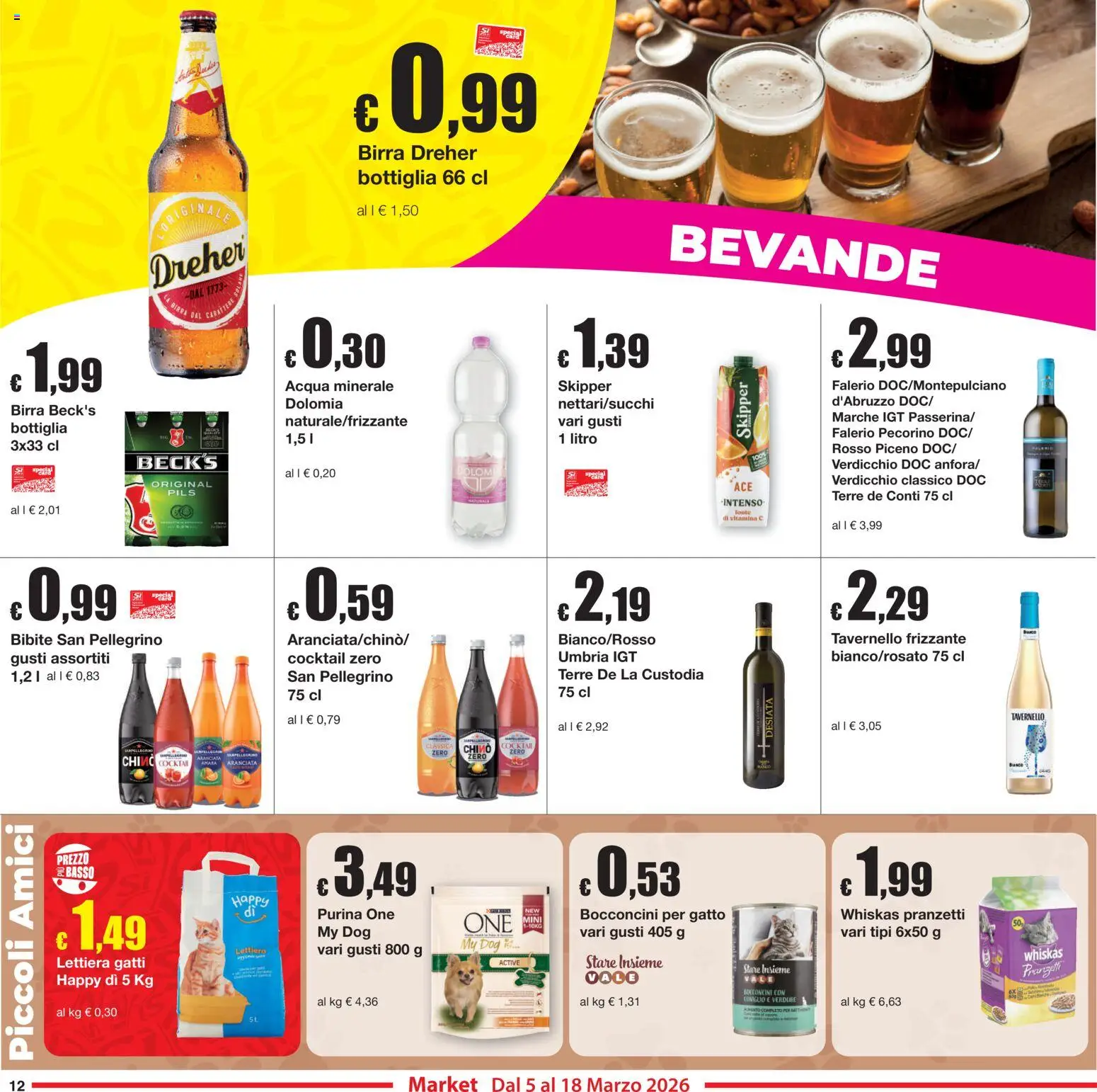 Volantino Sì con Te del 05.03.2026 | Pagina: 12 | Prodotti: Birra, Bibite, Acqua minerale, Bottiglia