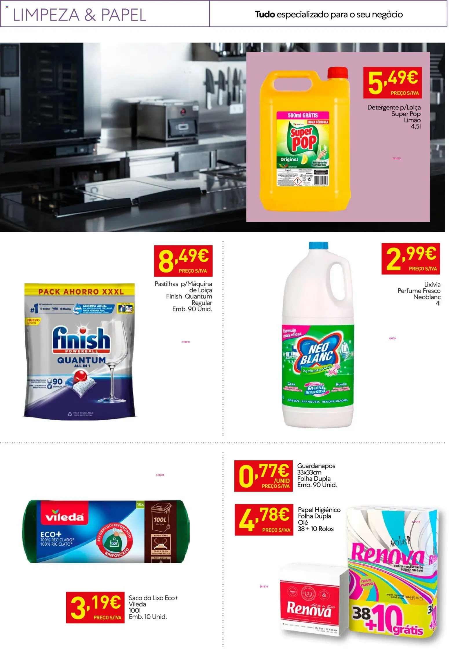 Recheio - Horeca Bons Negócios │ válido de 13.01.2026 | Página: 27 | Produtos: Agua, Papel higiénico, Guardanapos, Detergente