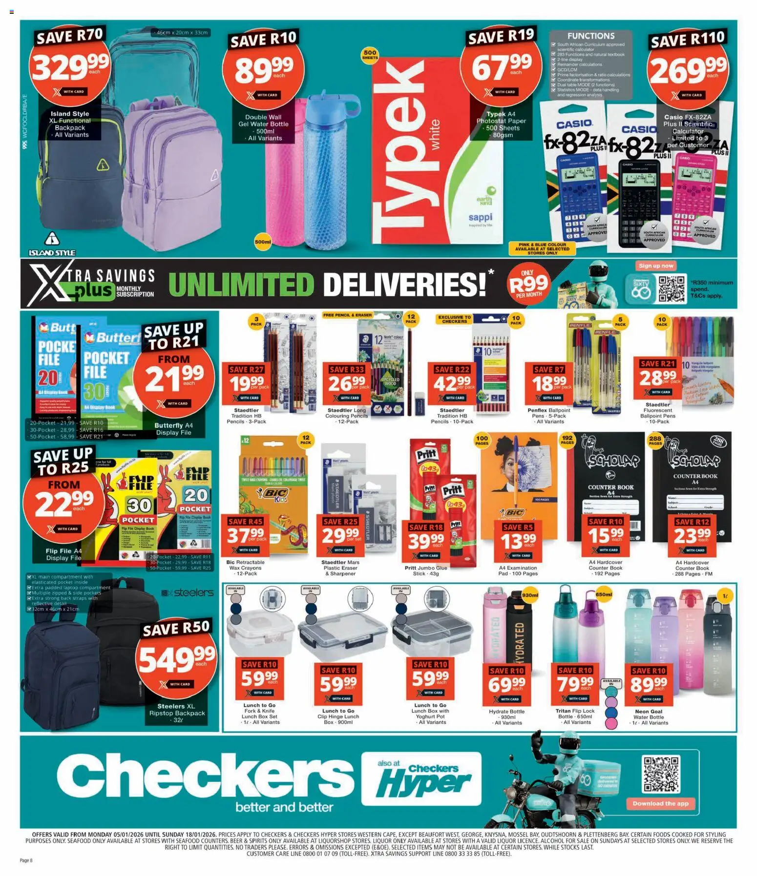 New Checkers catalogue – valid from 05.01.2026 | Page: 8 | Products: Yoghurt, Box, Wax, Seafood