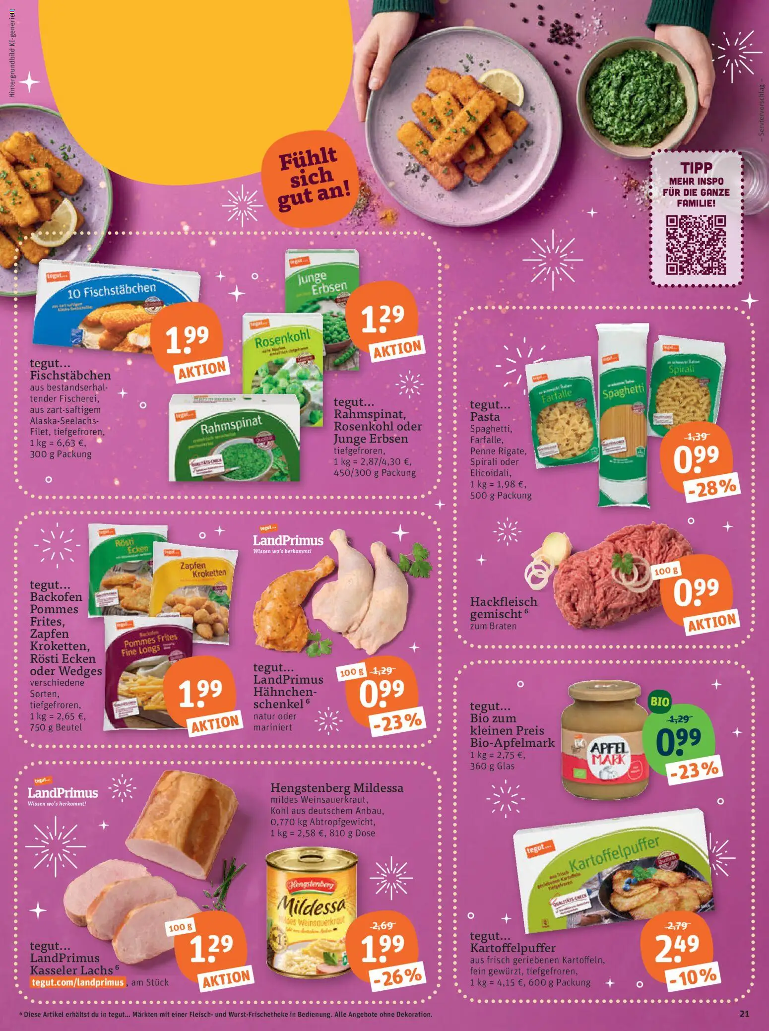 Tegut Prospekt – gültig ab 29.12.2025 | Seite: 23 | Produkte: Äpfel, Pommes frites, Backofen, Hackfleisch