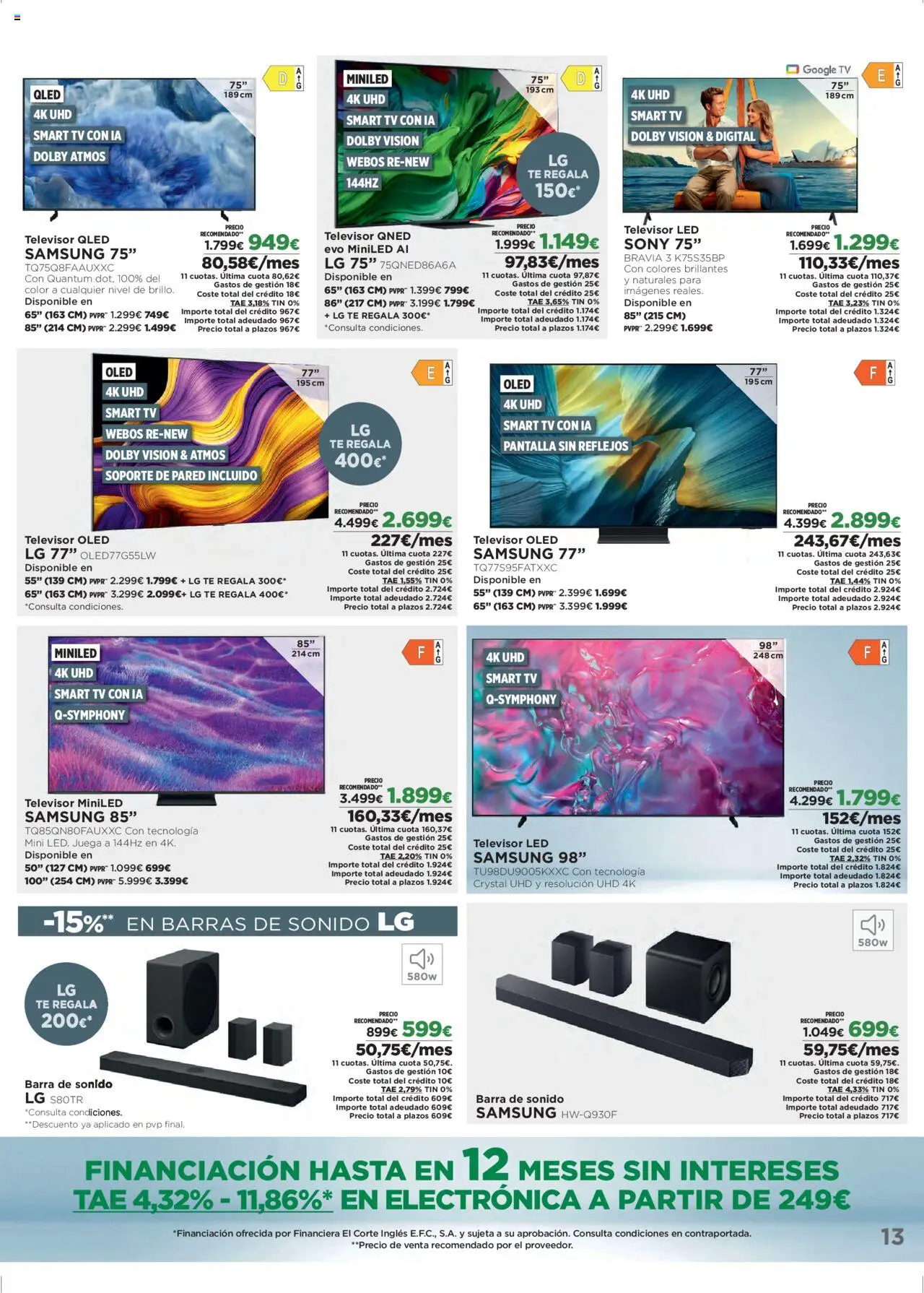 El Corte Inglés ofertas │ válido desde el 06.10.2025 | Página: 13 | Productos: Καλαμάρι, Té, Televisor, Juega