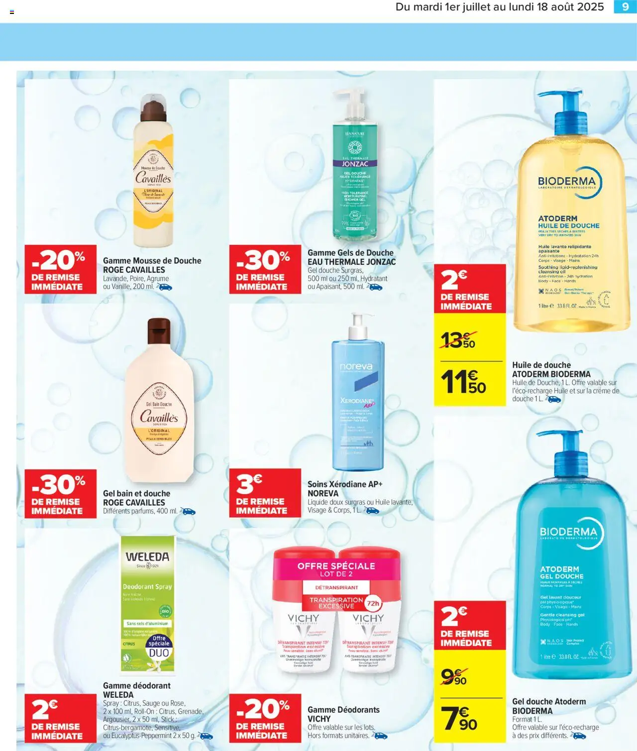 | Page: 11 | Produits: Eau thermale, Gel douche, Huile, Crème