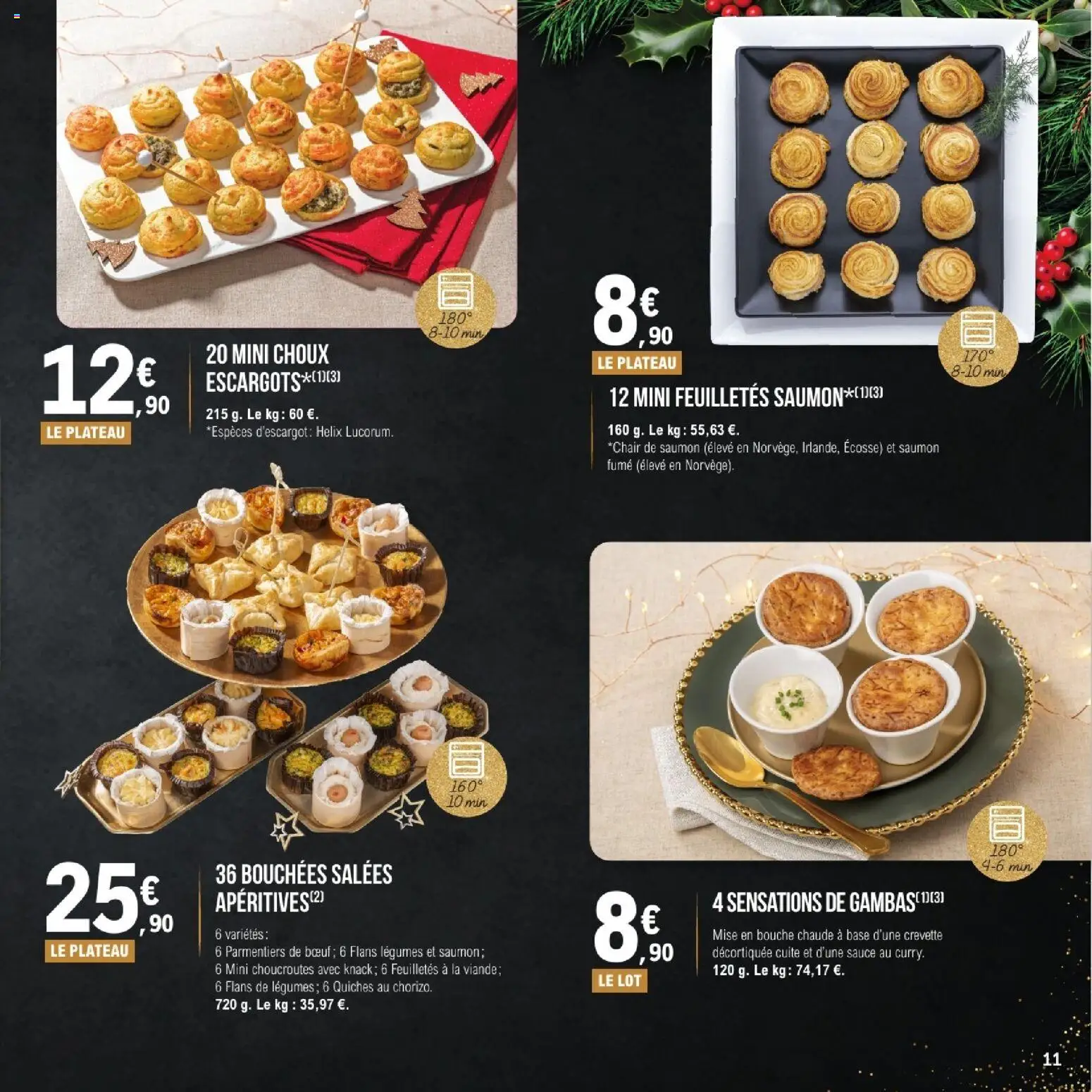 {H1} | Page: 11 | Produits: Plateau, Saumon fumé, Viande, Saumon