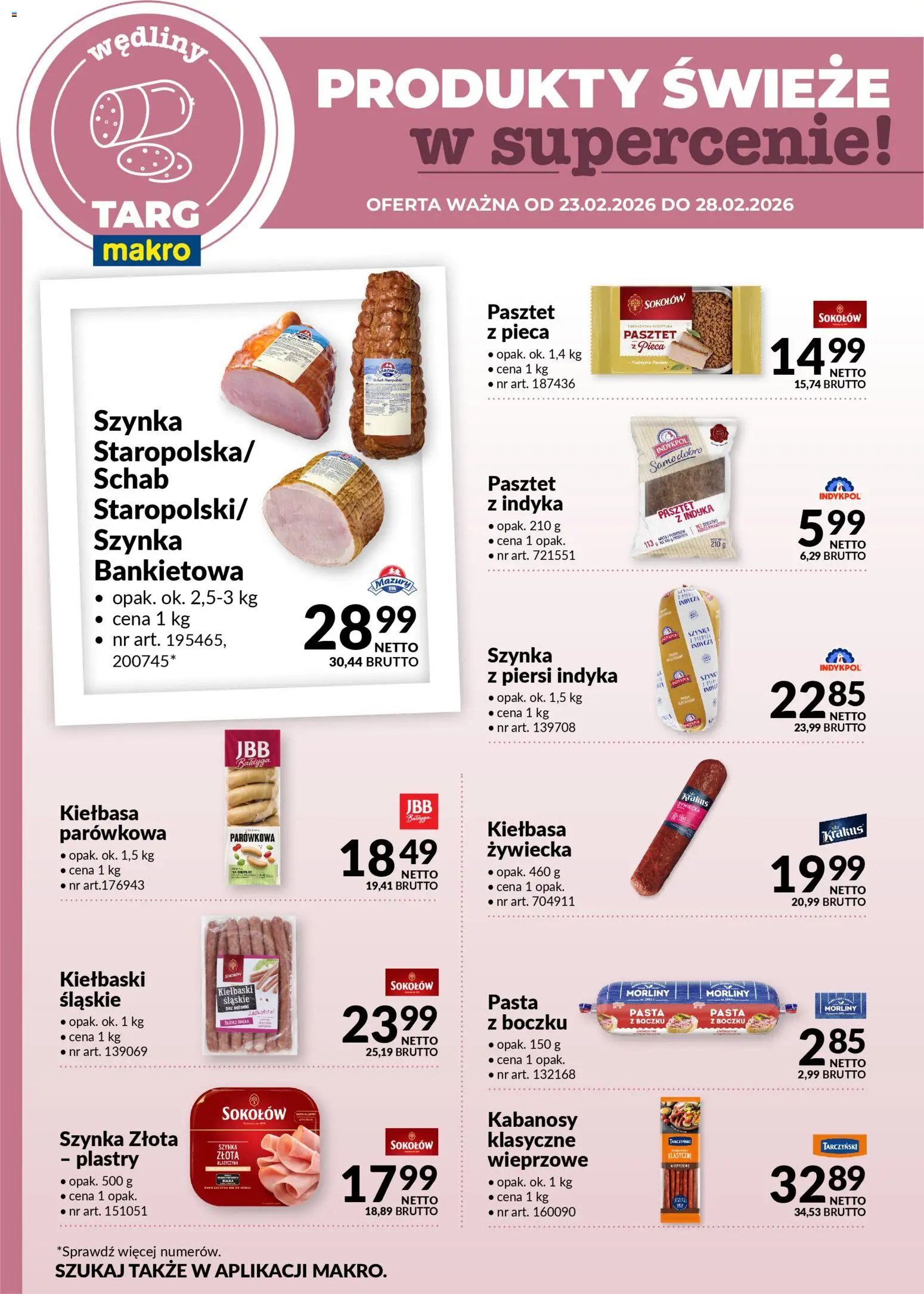 Makro Gazetka - Oferta świeża w super cenach od 23.02.2026 | Strona: 3 | Produkty: Kiełbasa, Pasztet z indyka, Kabanosy, Wędliny