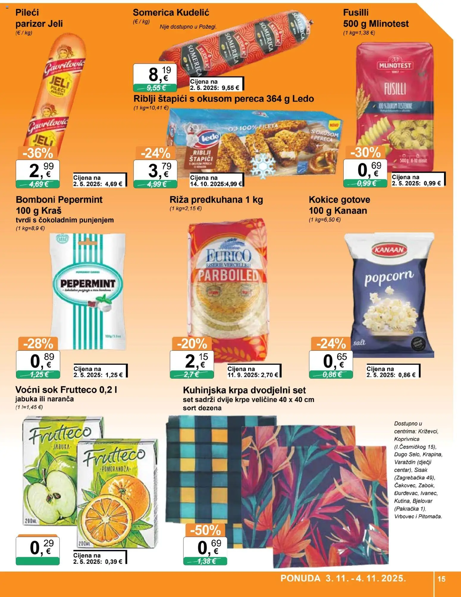 KTC katalog | vrijedi od 29.10.2025 | Stranica: 15 | Proizvodi: Sok, Krpa, Ledo, Štapići
