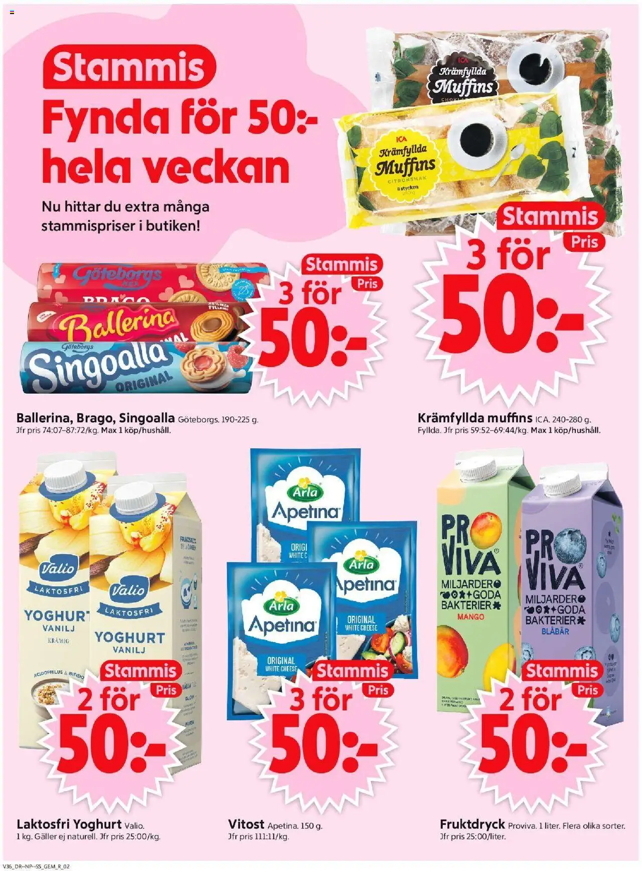 ICA Supermarket reklamblad aktuell från 01.09.2025 | Sida: 2 | Produkter: Gem, Ballerina, Singoalla, Blåbär