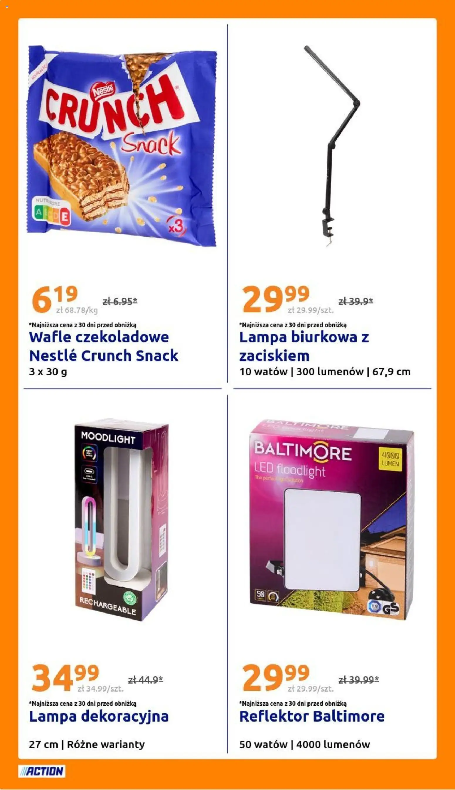 Action gazetka od 22.04.2026 | Strona: 28 | Produkty: Wafle, Lampa