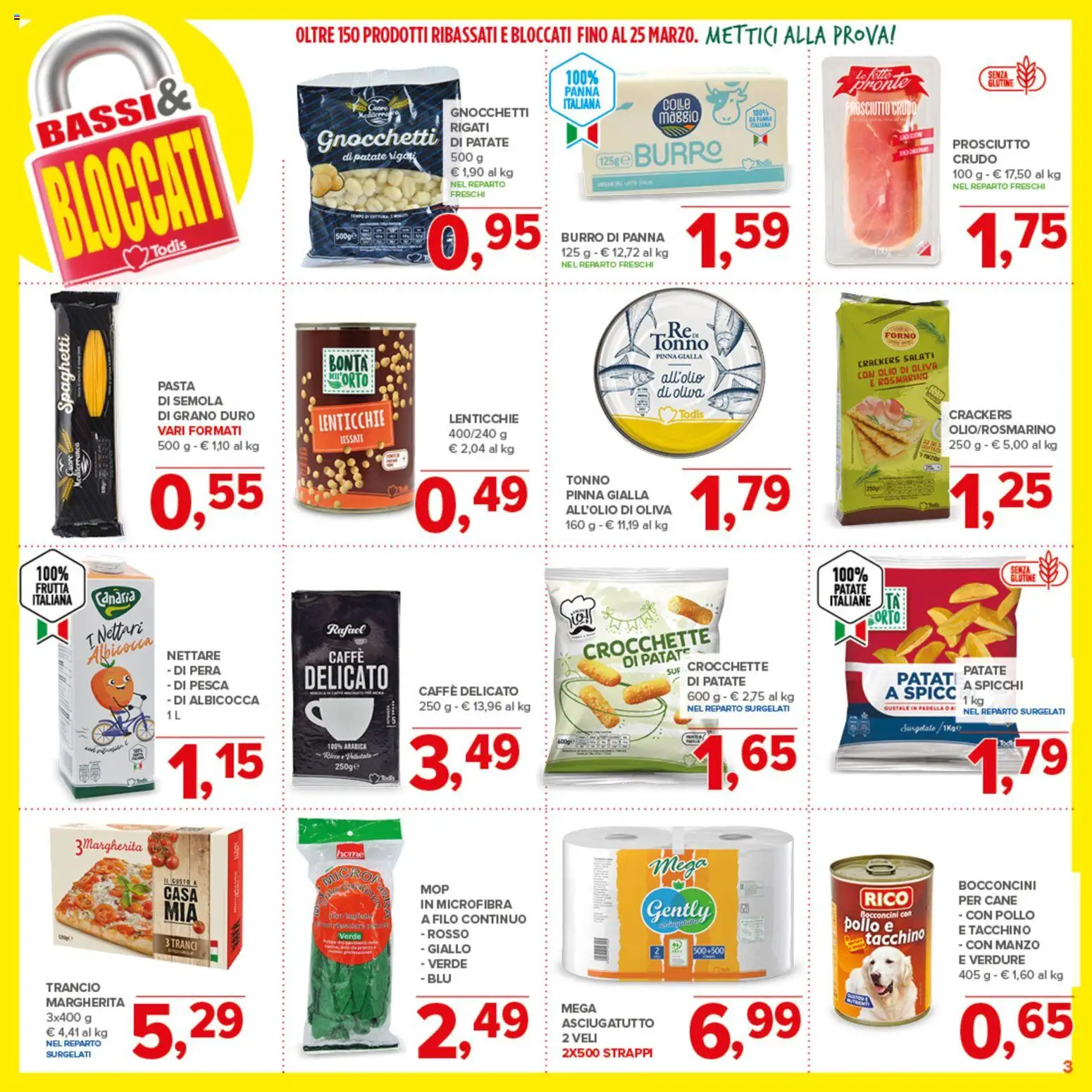 Volantino Todis del 19.02.2026 | Pagina: 3 | Prodotti: Manzo, Verdure, Crocchette, Asciugatutto