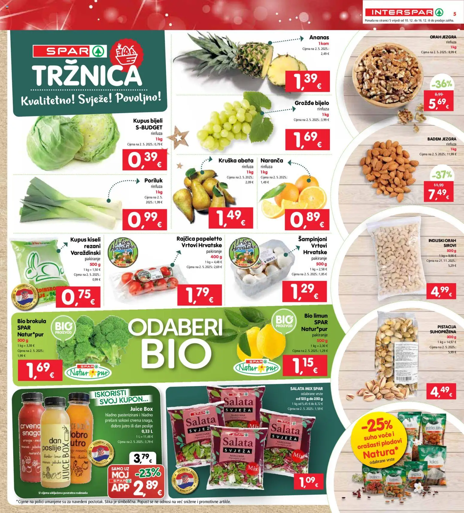 Interspar katalog | vrijedi od 10.12.2025 | Stranica: 5 | Proizvodi: Brokula, Voće, Badem, Orah