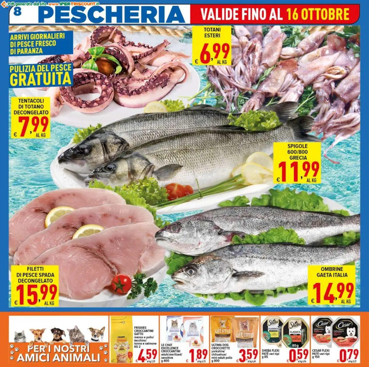 Volantino Ipertriscount del 08.10.2025 | Pagina: 8 | Prodotti: Salmone, Pesce, Manzo, Pesce spada