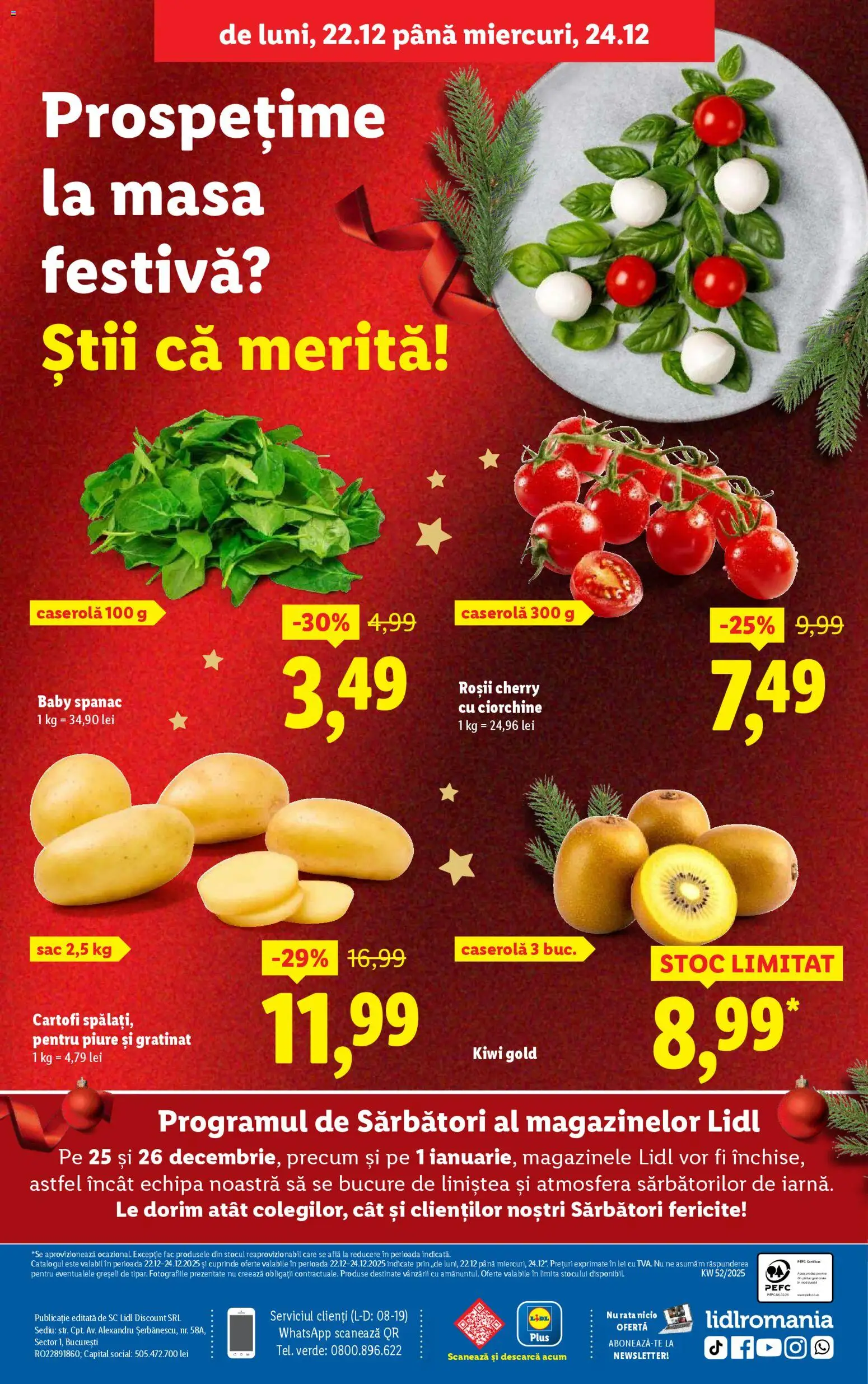 Noul catalog Lidl – valabil de la 22.12.2025 | Pagină: 42 | Produse: Masă, Rață, Kiwi, Cartofi