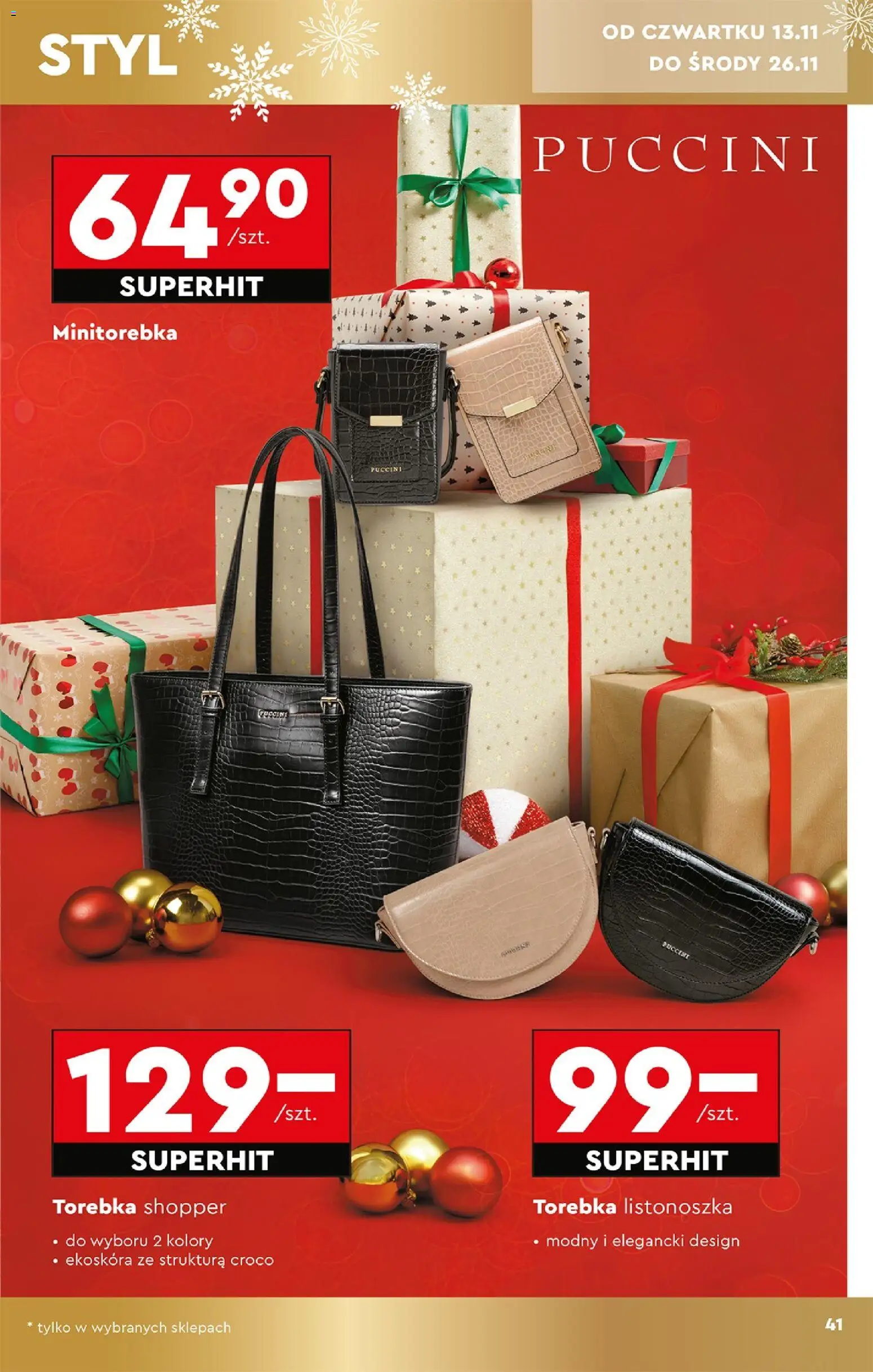 Biedronka gazetka - Hity i inspiracje od 10.11.2025 | Strona: 43 | Produkty: Torebka