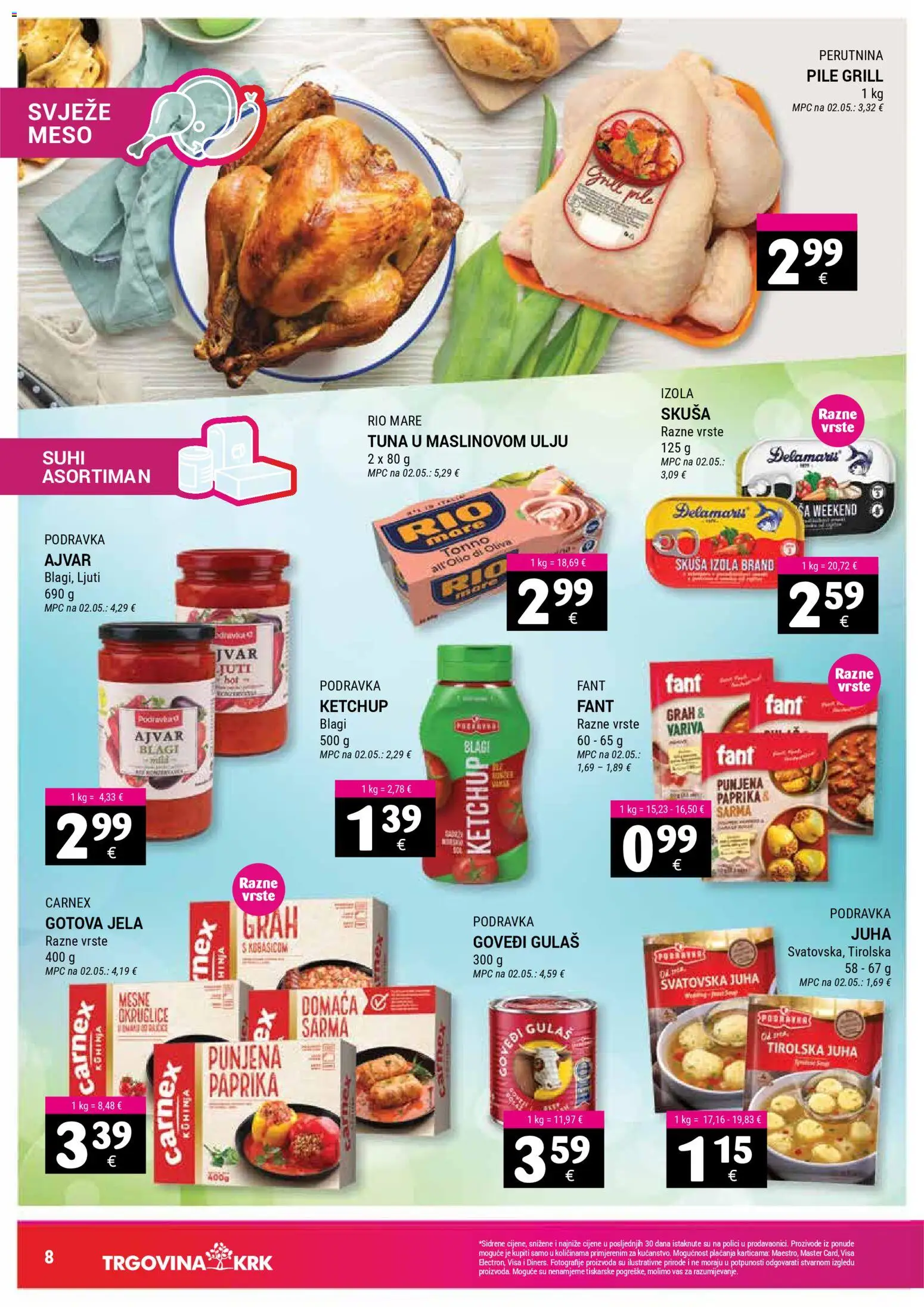 Trgovina Krk katalog | vrijedi od 16.03.2026 | Stranica: 8 | Proizvodi: Rio Mare, Paprika, Skuša, Kuhinja