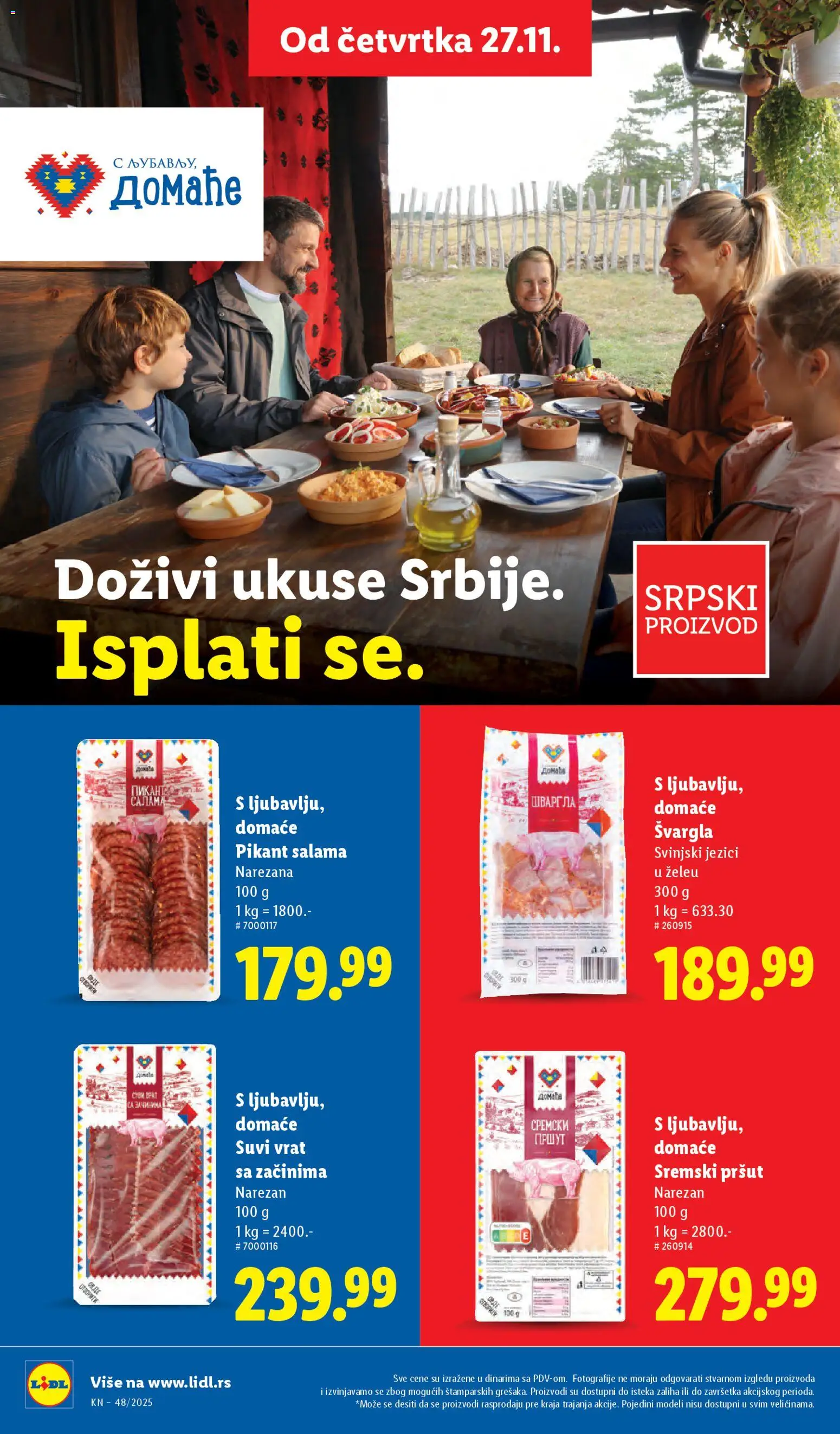 Lidl katalog - važi od 27.11.2025 | Strana: 48 | Proizvode: Pršut, Svargla, Suvi vrat, Salama