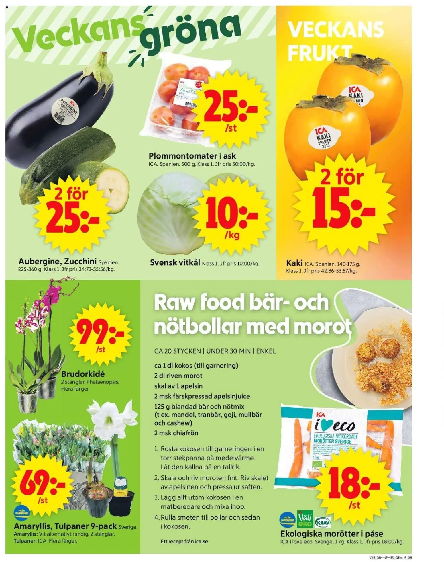 ICA Supermarket reklamblad aktuell från 03.11.2025 | Sida: 5 | Produkter: Vitkål, Morot, Apelsin, Stekpanna