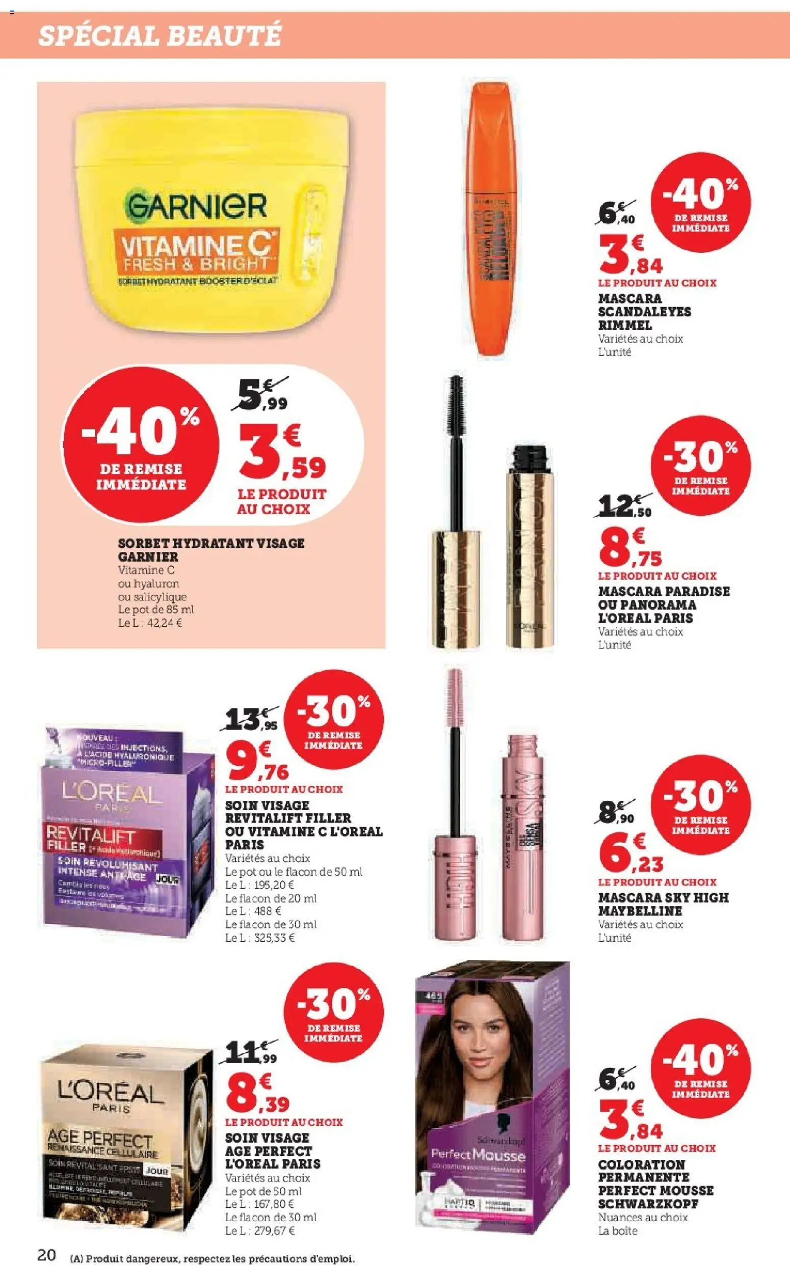 {H1} | Page: 20 | Produits: Coloration, Mousse, Mascara