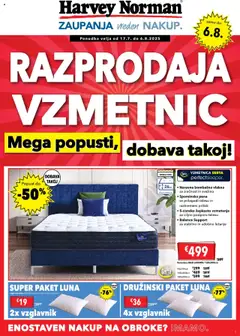 Harvey Norman katalog vzmetnic - pregled letaka veljavnega od 17.07.2025