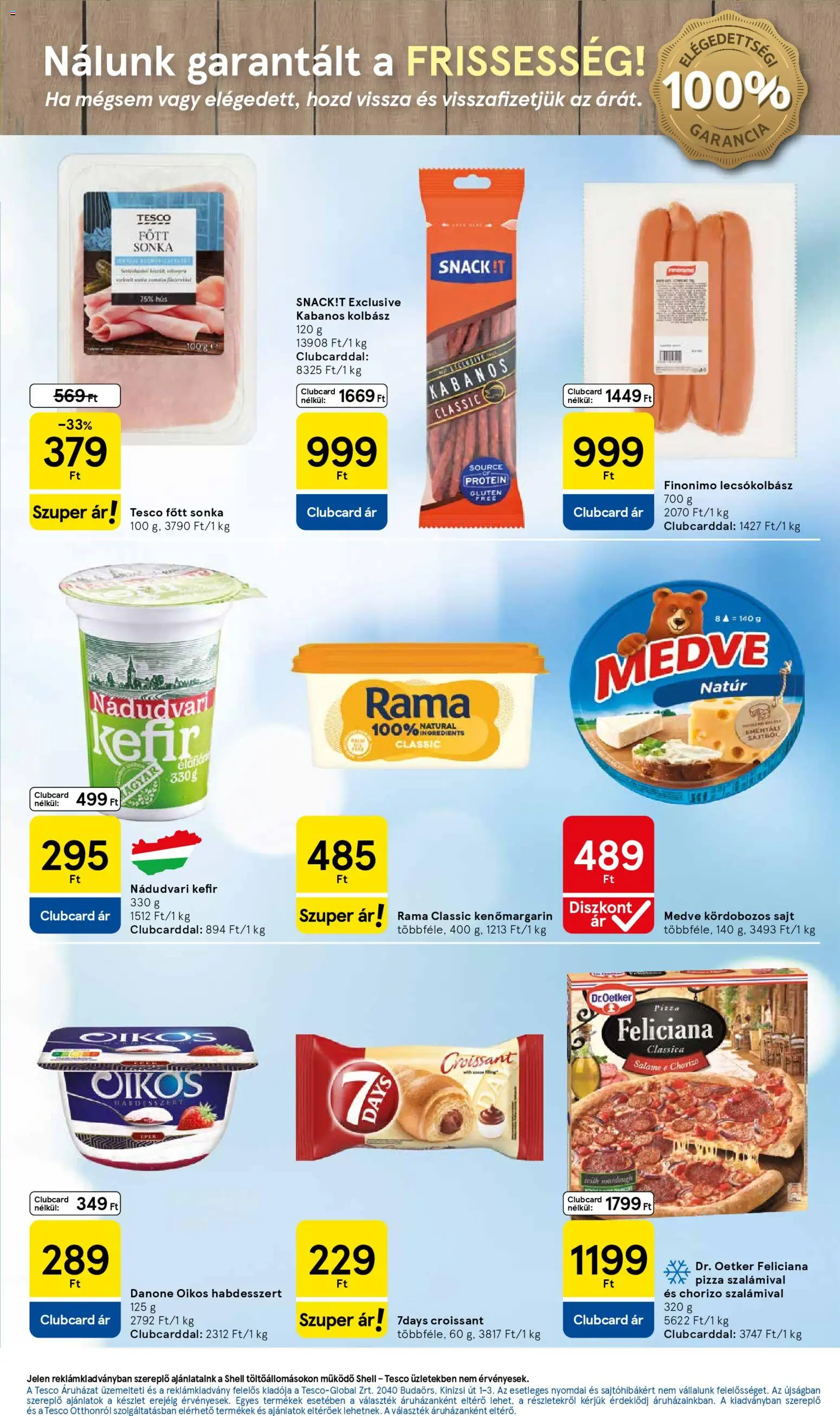 Tesco akciós ujság - amely érvényes a következő dátumtól: 02.01.2026 | Oldal: 3 | Termékek: Kolbász, Hús, Kefir, Pizza